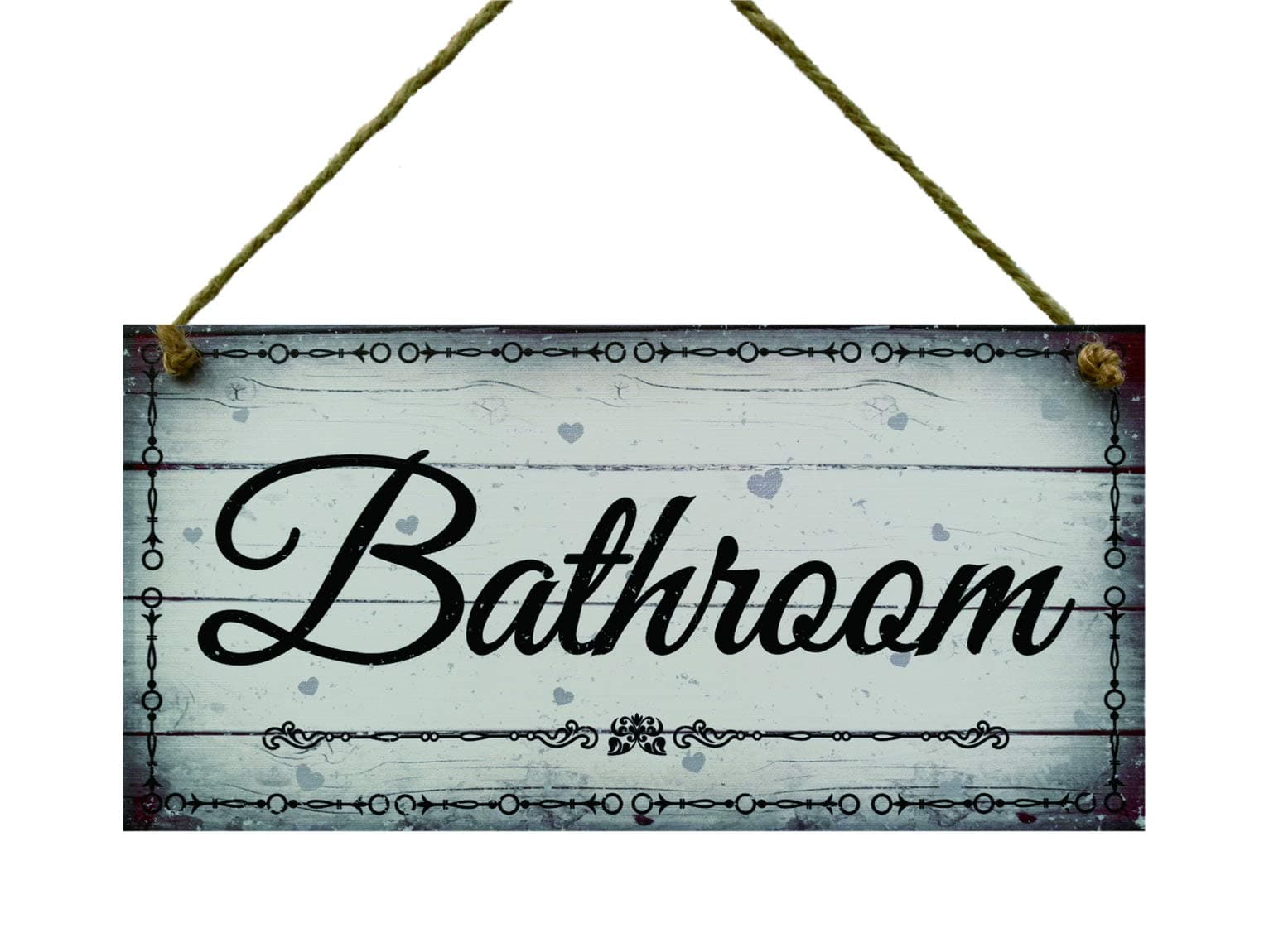 Meijiafei Bathroom Hanging Wall Art Sign Home or Office Door Decor 12.7 cm x 25.4 cm