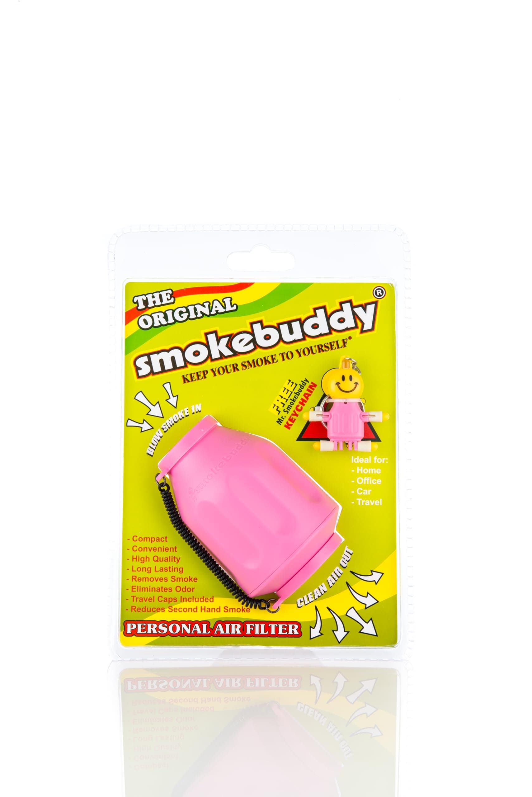 Smoke Buddy 0159-PNK Personal Air Purifier Cleaner Filter Removes Odor - Pink