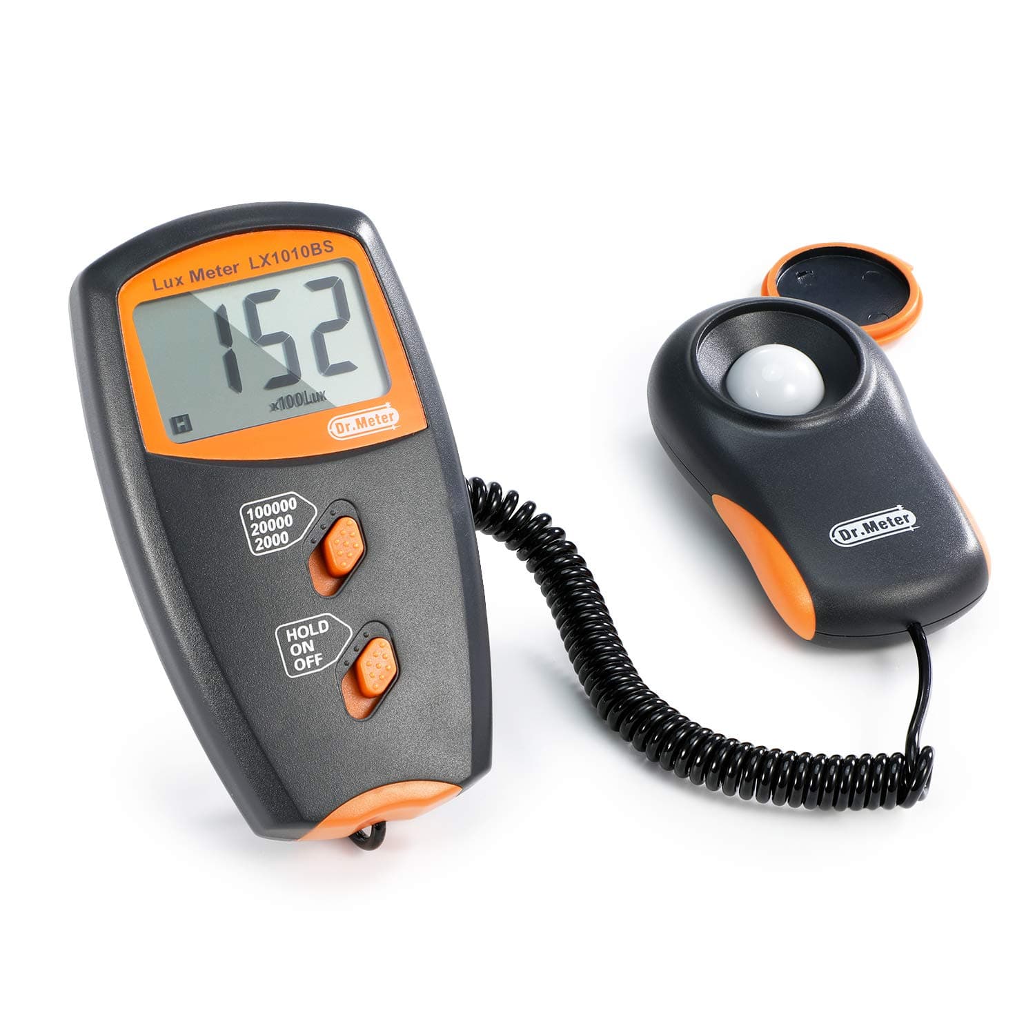 Dr.meter Light Meter, Split Type Digital Lux Meter 0-100,000 Lux Range with Data Hold High Precision Fast Reactions for Garden Indoor and Photography (include Battery）