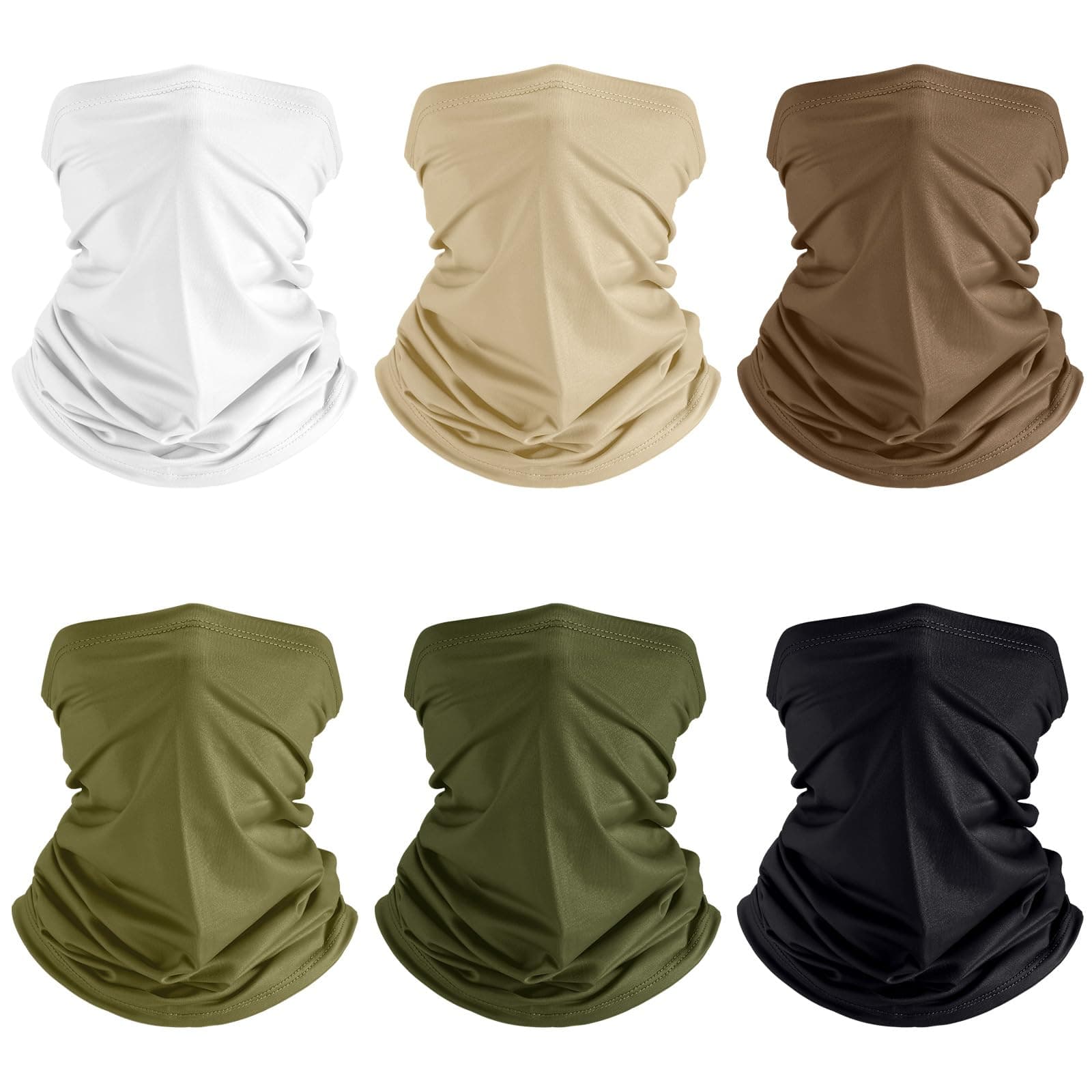 6 Pieces Summer UV Protection Cooling Neck Gaiter Face Clothing Neck Gaiter Mask Scarf Sunscreen Breathable Bandana