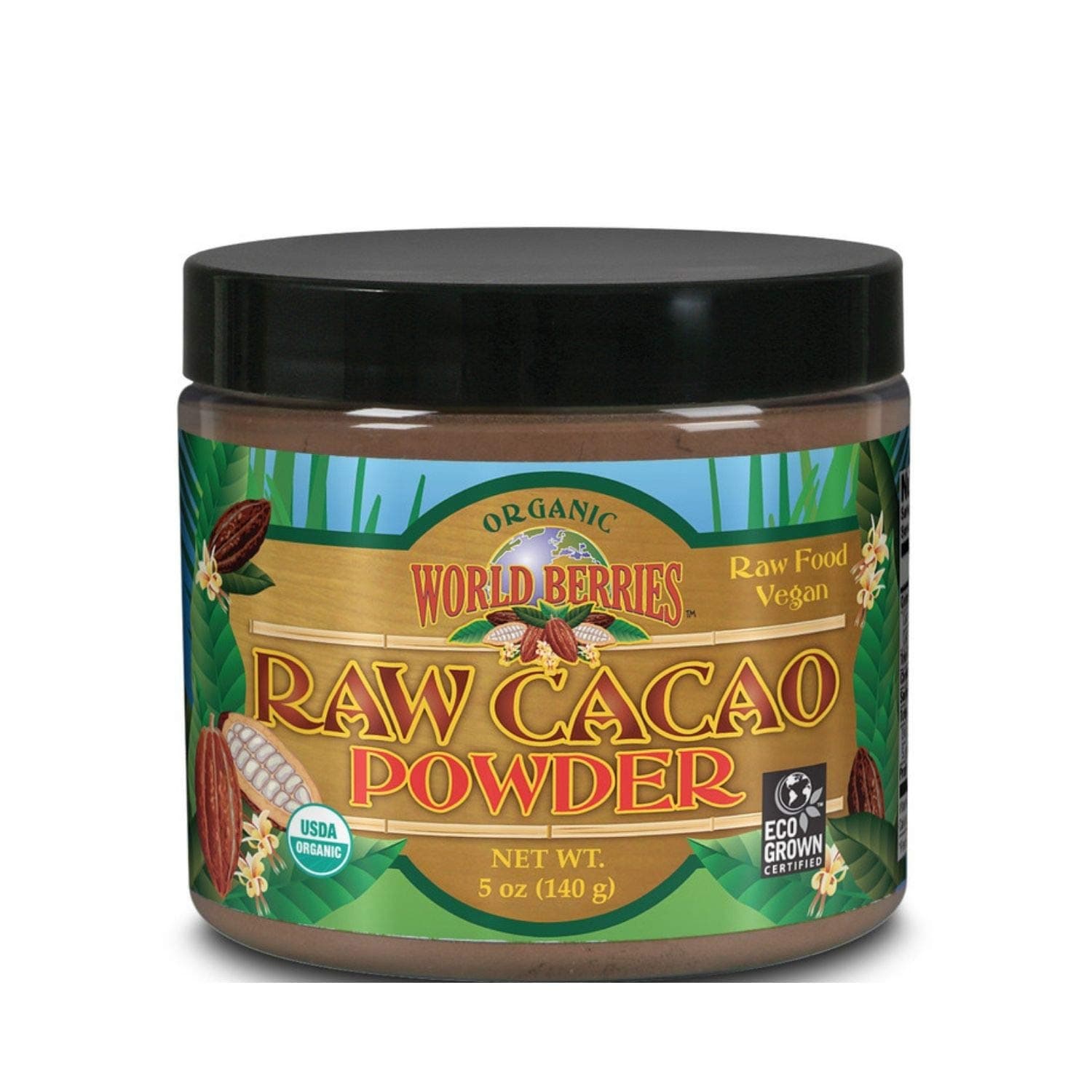 Raw Cacao Powder Organic World Berries 5 oz Powder