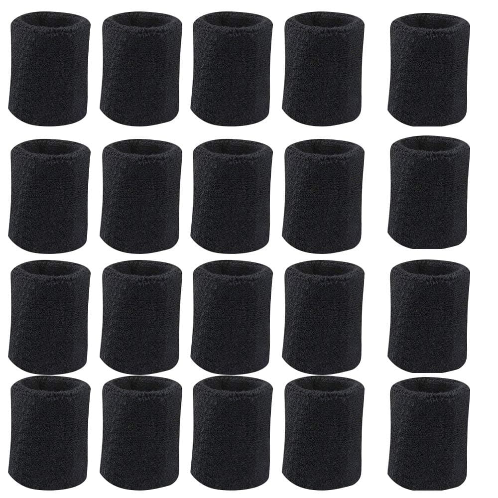 10 Pairs Sports Wristbands, Wrist Sweatbands for Men & Women, Stretchy & Sweat Absorbing Cotton Terry,Perfect for Basketball, Football, Tennis, Soccer, Running & Working Out