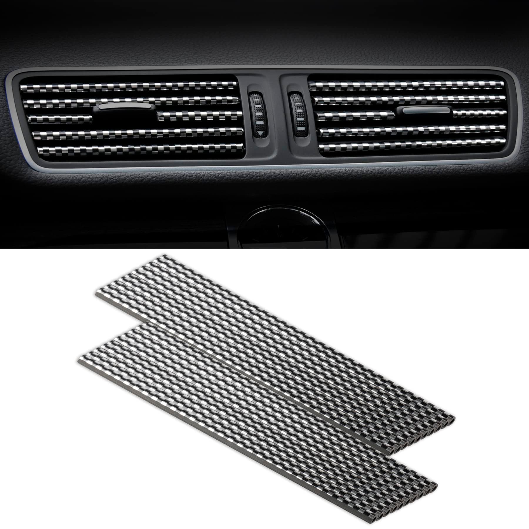 SINGARO 20 Pieces Car Air Conditioner Air Outlet Decorative Strips, Bendable DIY Decorative Strips, Universal for Most Air Outlets, Car Interior Accessories (Lattice)