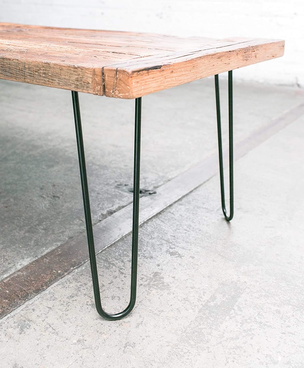 Industrial By Design - 34” Hairpin Table Legs - (Satin Black) Elegant Mid Century Modern - Three Rod Design - Premium Heavy Duty Build - Easy DIY Installation - Set of 4