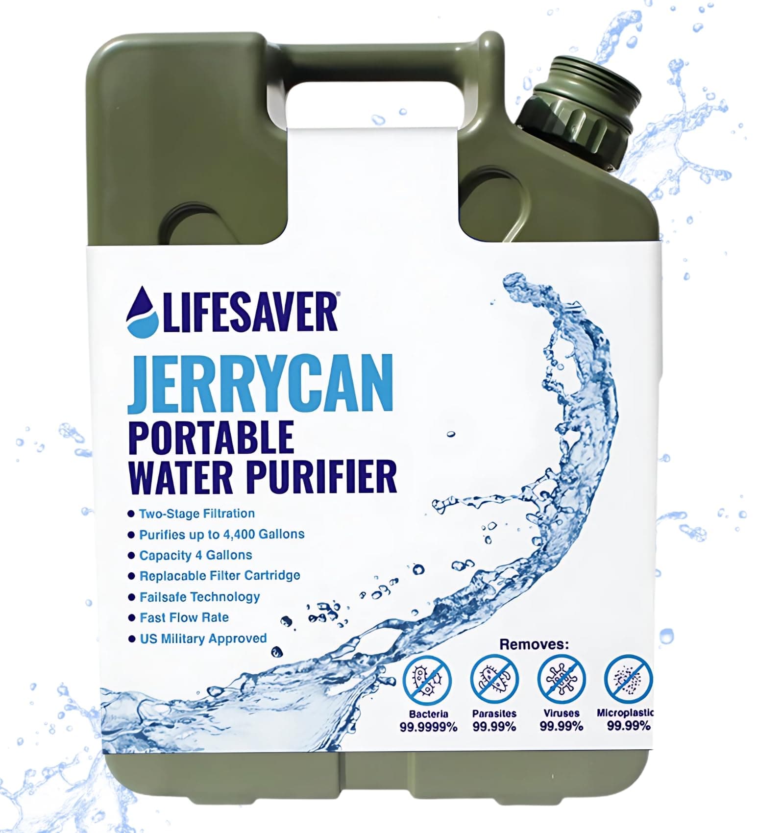 Lifesaver Jerrycan Water Purifier - Military Spec, Heavy Duty Water Purifier for Overlanding, Camping, Hiking, Emergency Preparedness and Survival Kit