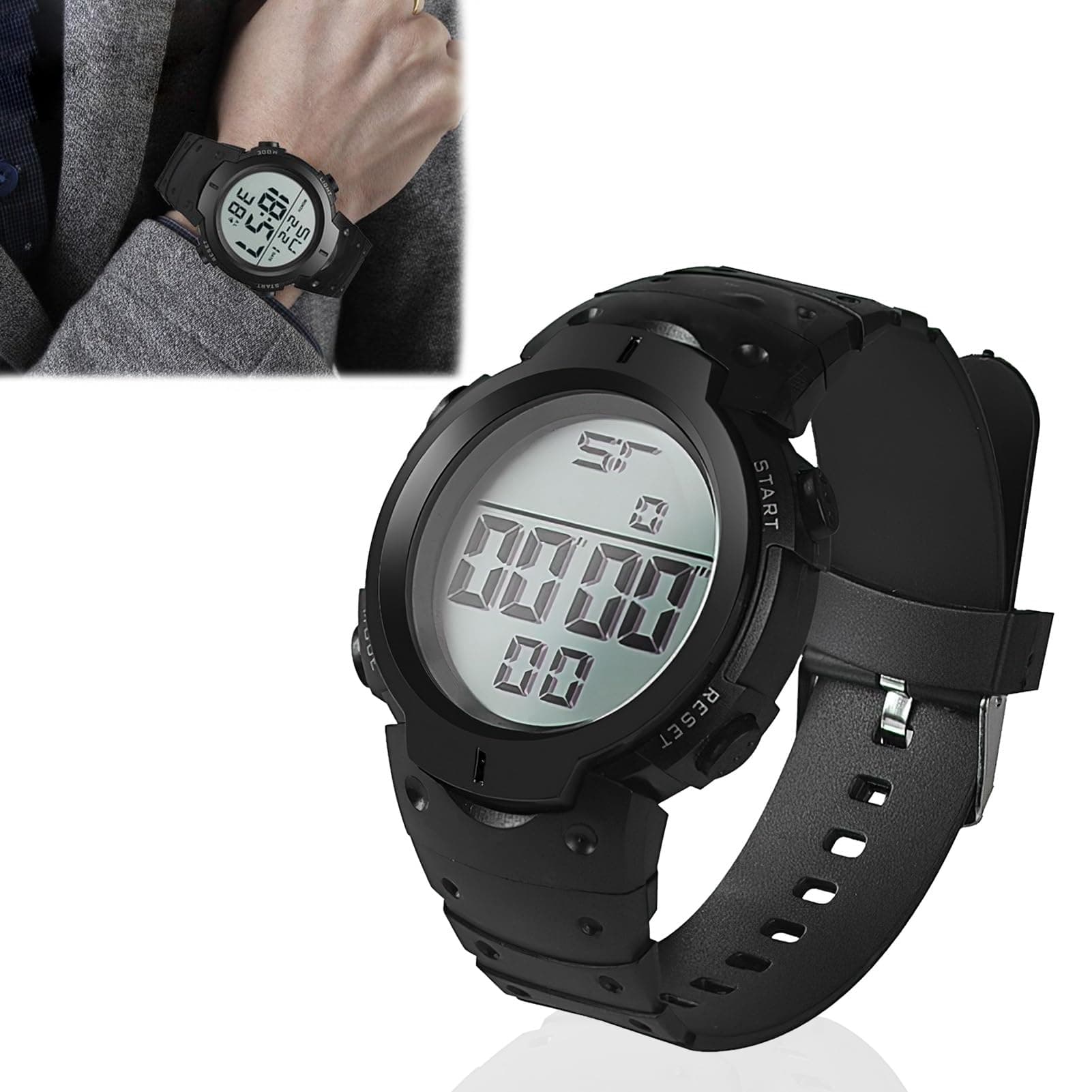Pennle Referee Stopwatch Watch, 50M Waterproof Sports Digital Watch with Timer, Alarm & LED Backlight, Big Face Match Official Watch for Football & Training