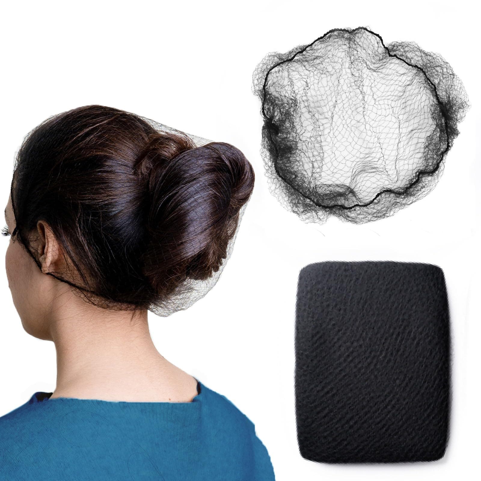 100Pcs Black Hair Net 24" Invisible Hair Nets for Women and Men - Perfect for Hair Bun, Sleeping, & Kitchen Food Service