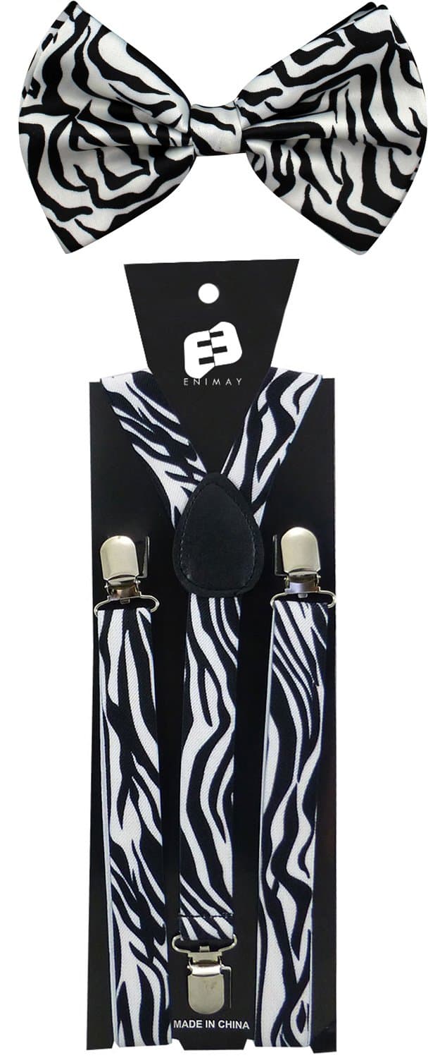 JTC Belt Nice Shades Combo Pack Suspenders & Bow Ties (Whtie Zebra)