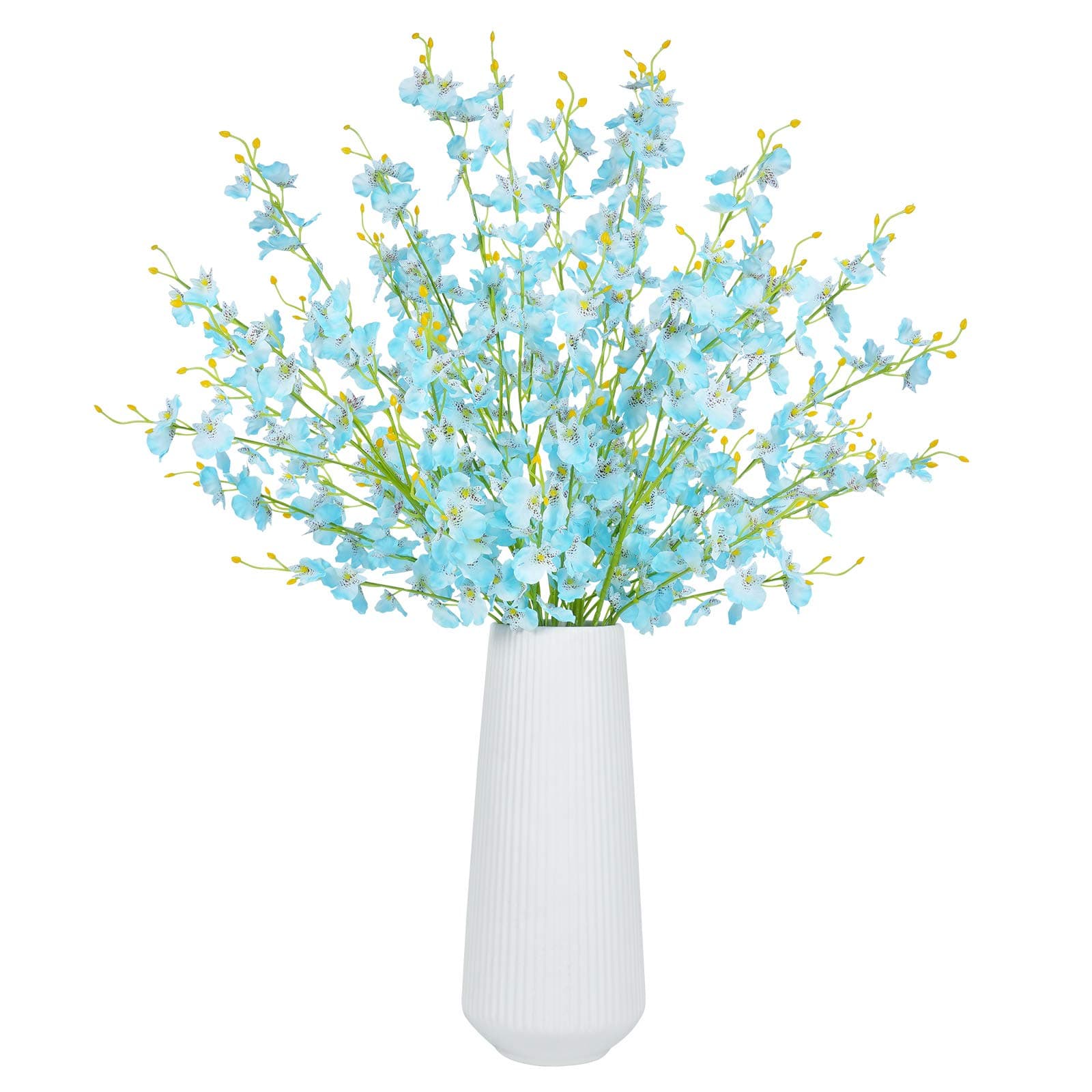 Sunm Boutique Artificial Orchids Flowers, Fake Orchids Flowers Phalaenopsis, Orchid Dancing Lady Orchid Fake Butterfly Flowers for Wedding Party Office Patio Yard Home Floral Decor, 35.4", Pack of 10