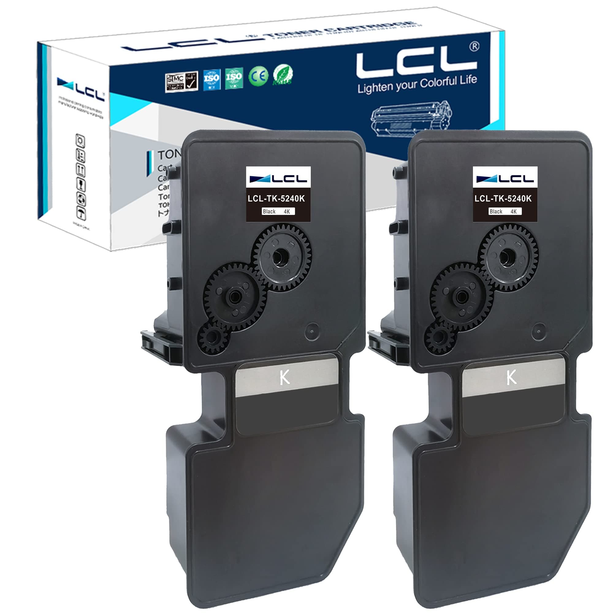 LCLCompatible Toner Cartridge TK5240 TK-5240 TK-5240K 1T02R70NL0 (2 Black) Replacement for Kyocera ECOSYS M5526 M5526cdw M5526cdn P5026 P5026cdn P5026cdw