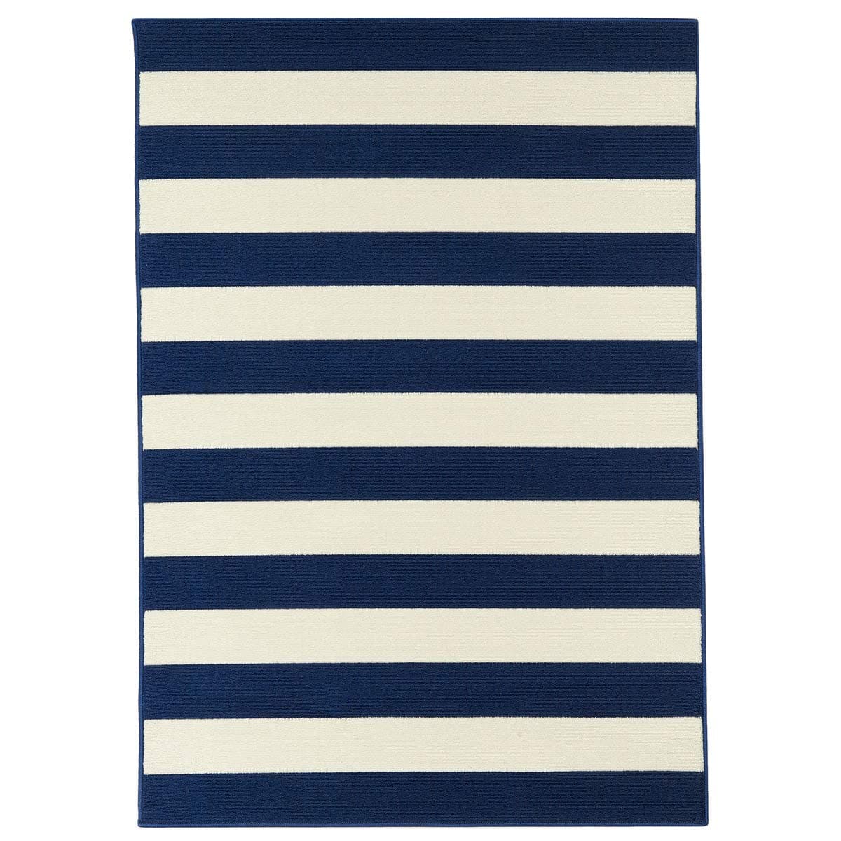 Rug Modern Outdoor Large with Striped Blue and White Design – Economic Indoor/Outdoor Rug Stripes Navy Cm.160x230 Blue and White