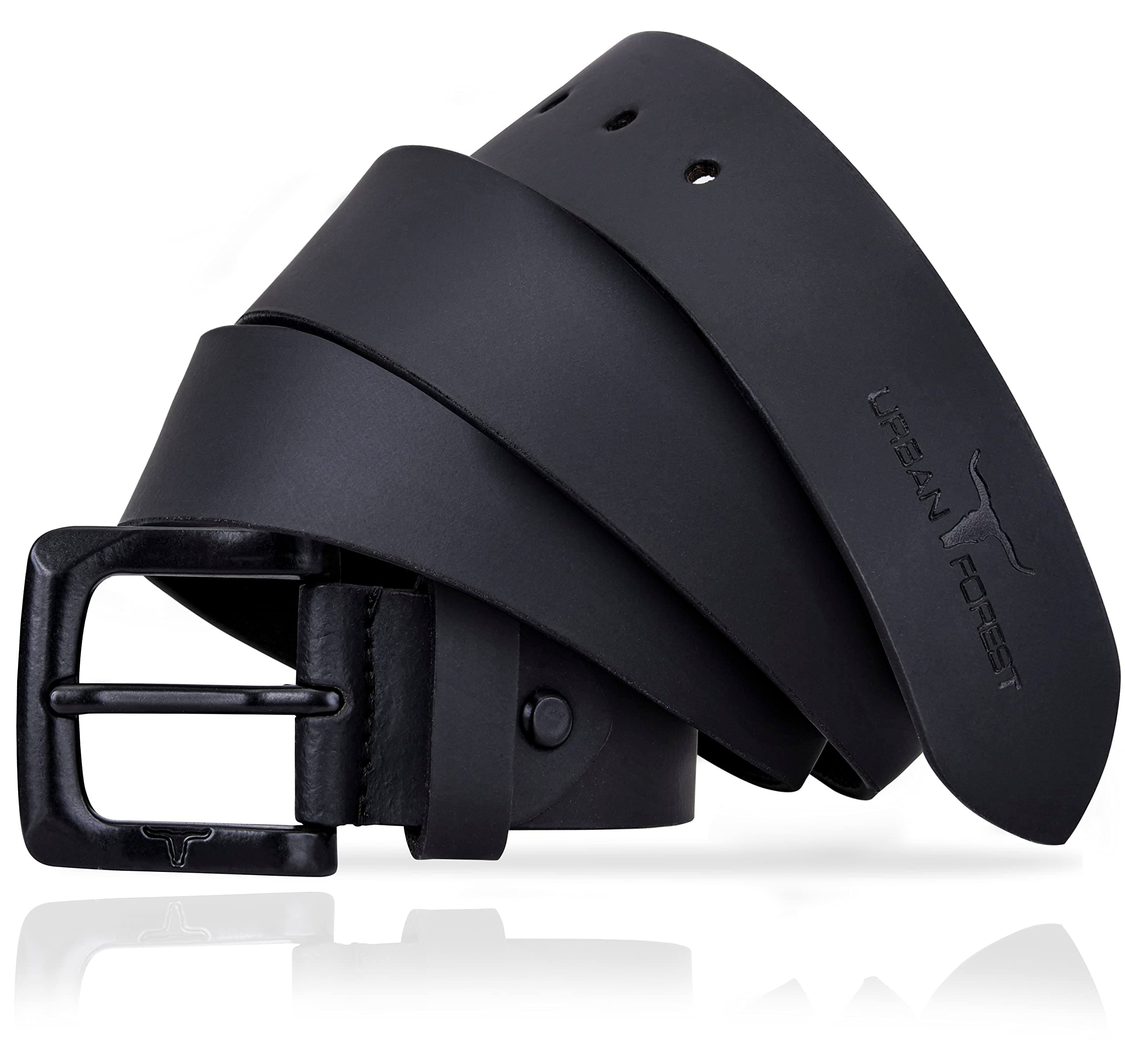 URBAN FORESTRichard Casual Leather Belt for Men, Black, Free Size