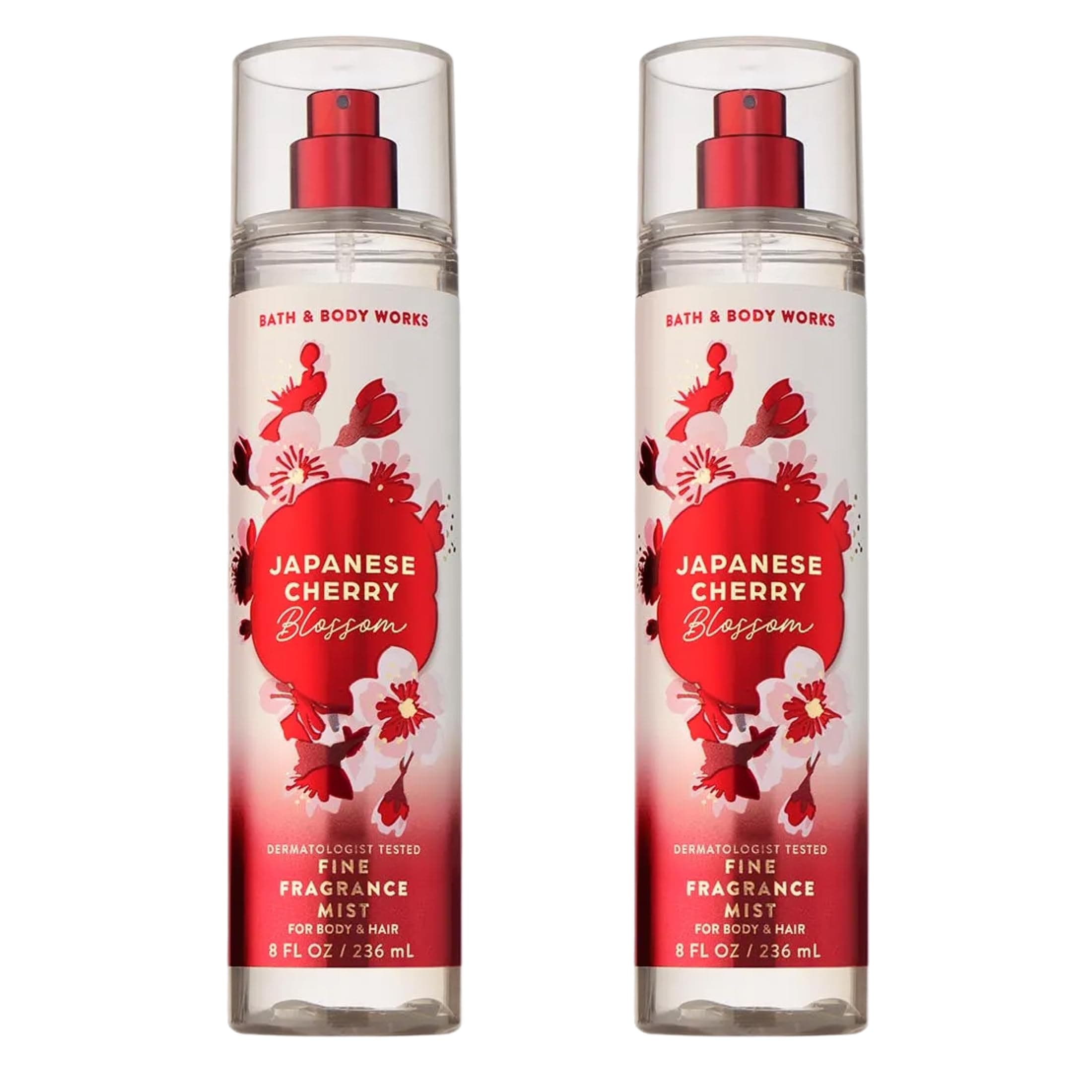Japanese Cherry Blossom Fine Fragrance Mist, Body Spray & Perfume for Women, Long-Lasting Personal Fragrance, Iconic Floral Scent, 8 fl oz - 2 Pack