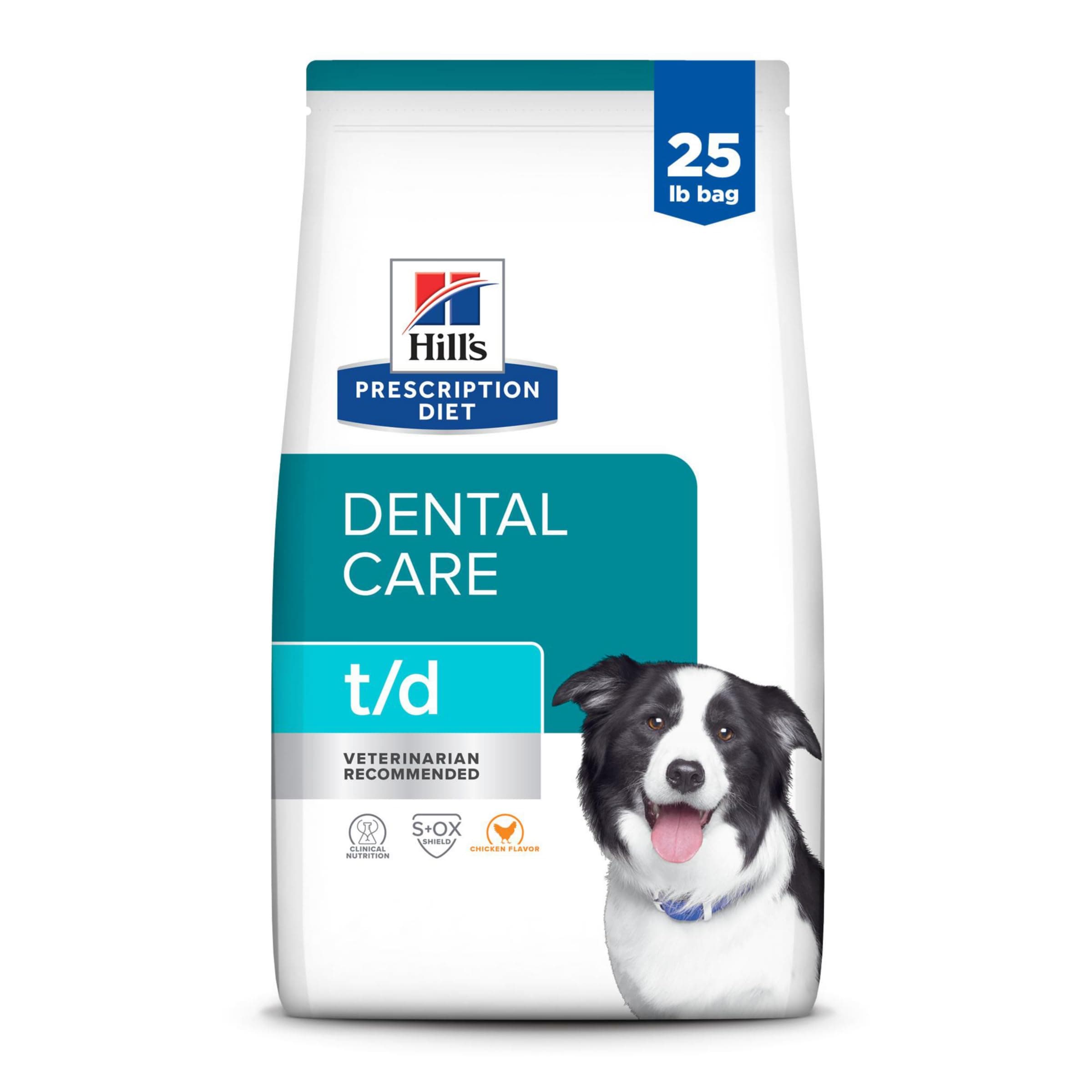 Hill's Prescription Diet t/d Dental Care Dry Dog Food, Chicken, 25 lb. Bag