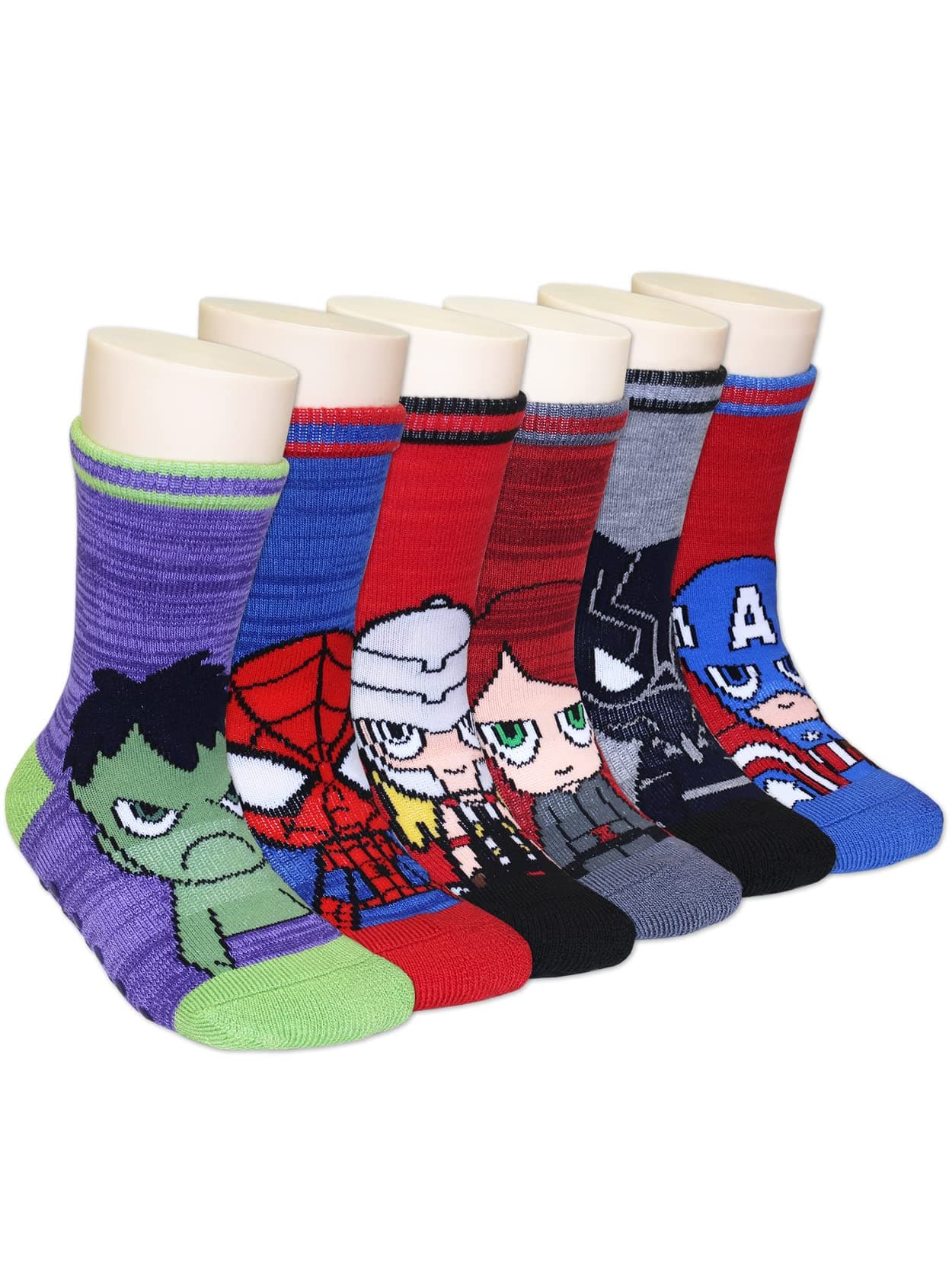 MarvelSuper Hero Adventures Spider-Man Baby-Boys Toddler Socks with Grippers, 6 pack