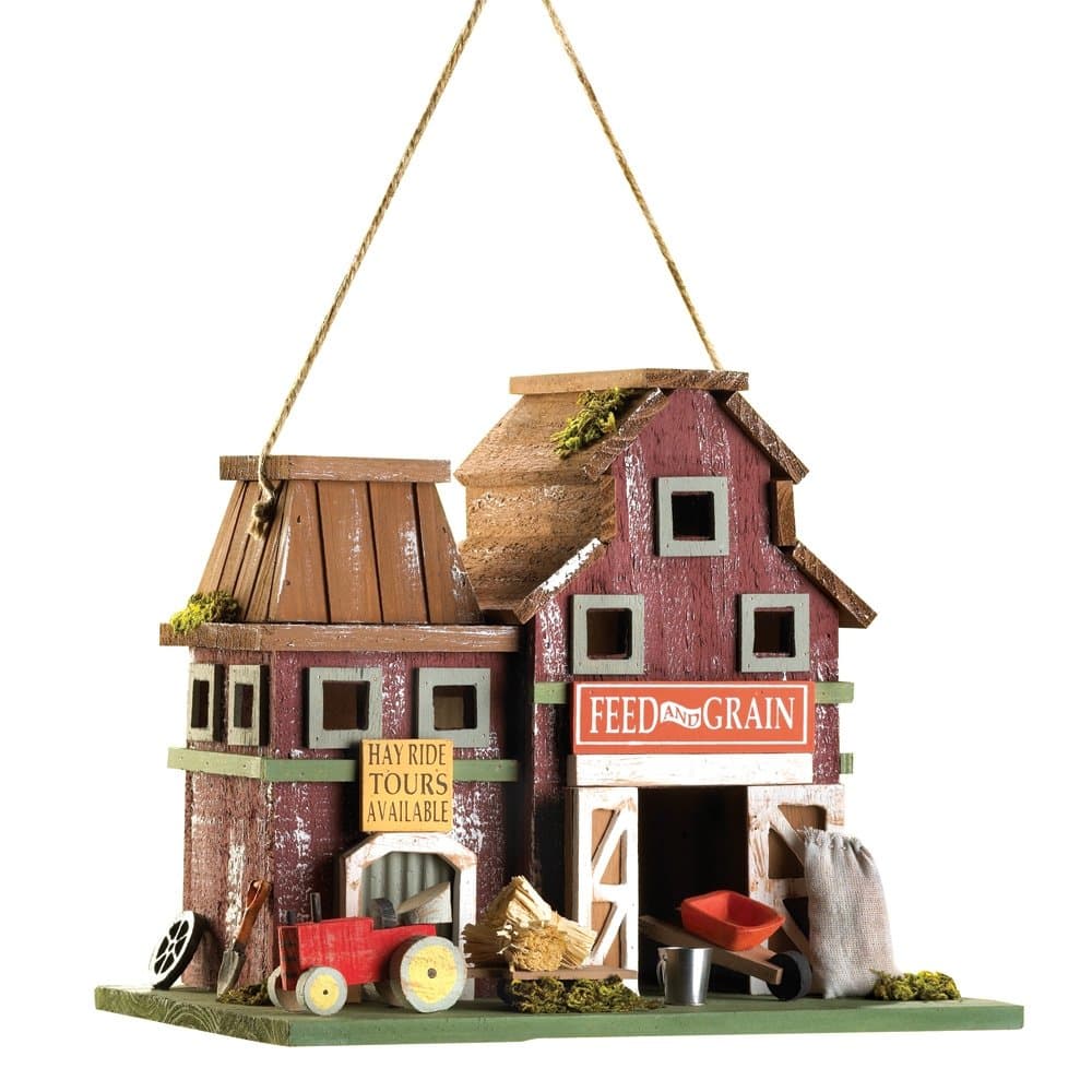 Gifts & Decor Country Farmstead Rustic Barnyard Wooden Bird House