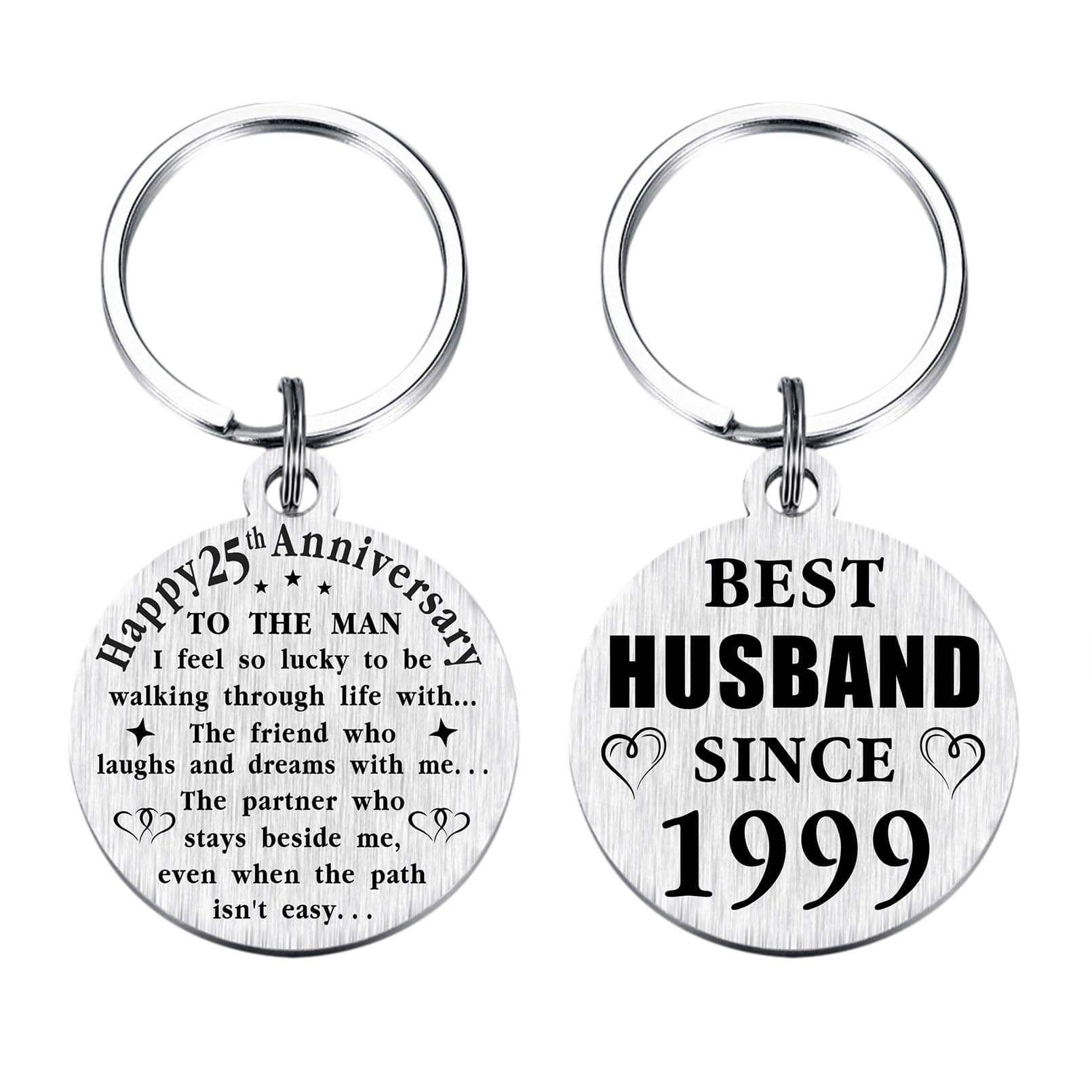 TANWIH 25th Wedding Anniversary Keychain Gifts, 25 Year Anniversary Decoration