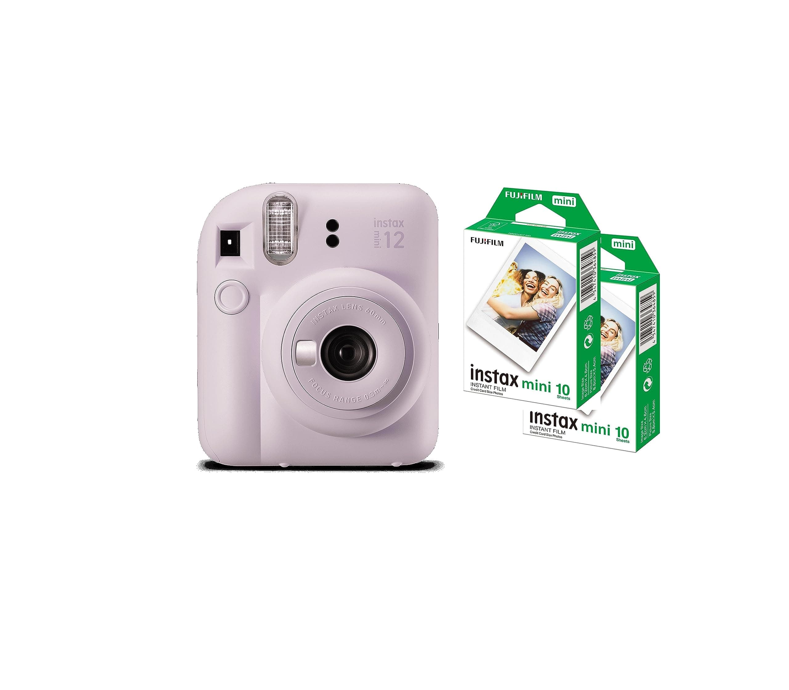 Instax Mini 12 Instant Camera - Lilac Purple + 2 Pack Film