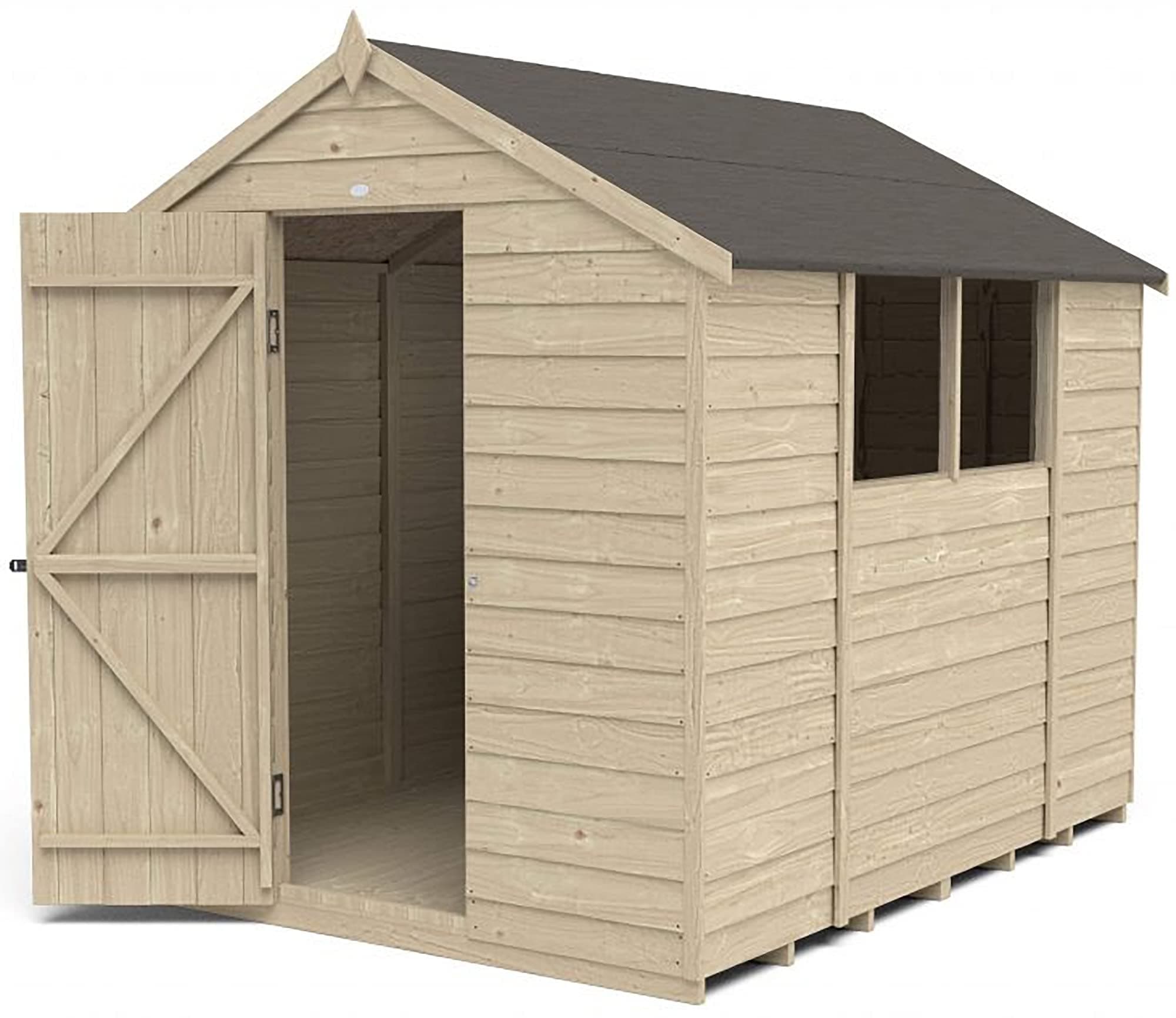 Apex Overlap Pressure Treated 8x6 Wooden Garden Shed