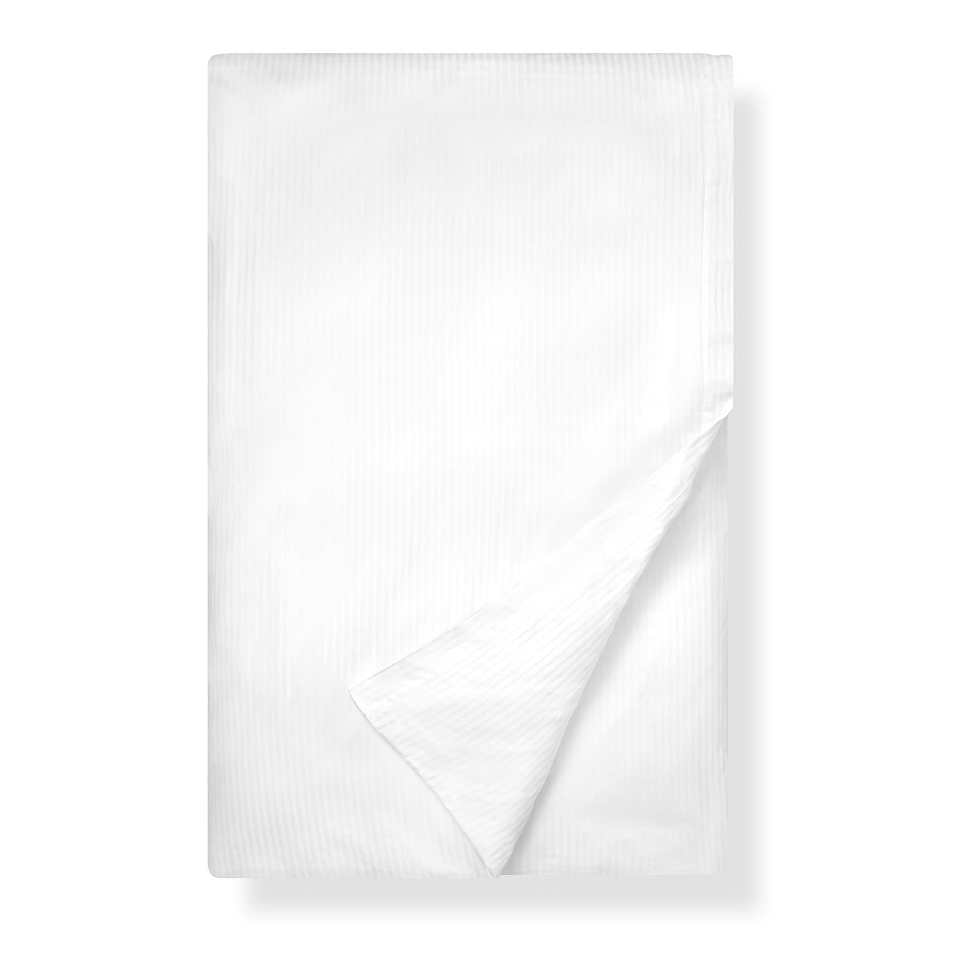 Boll & Branch Luxury Duvet Cover Full Queen Size | Long Staple Organic Cotton Duvet Comforter | Striped White