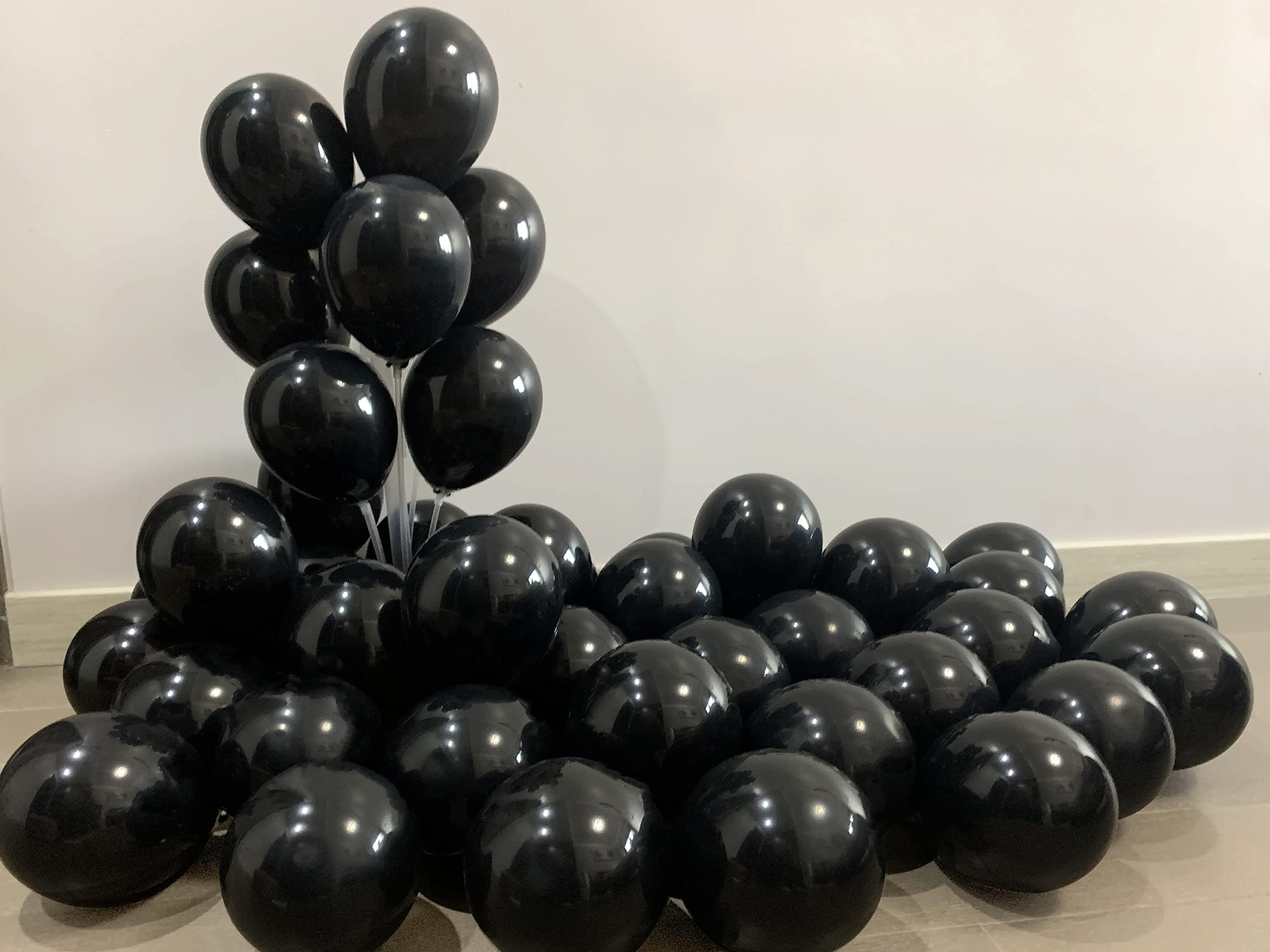 100pcs Small Black Balloons 5 inch Metallic Chrome Latex Helium Shiny Mini Balloon for Party Decorations