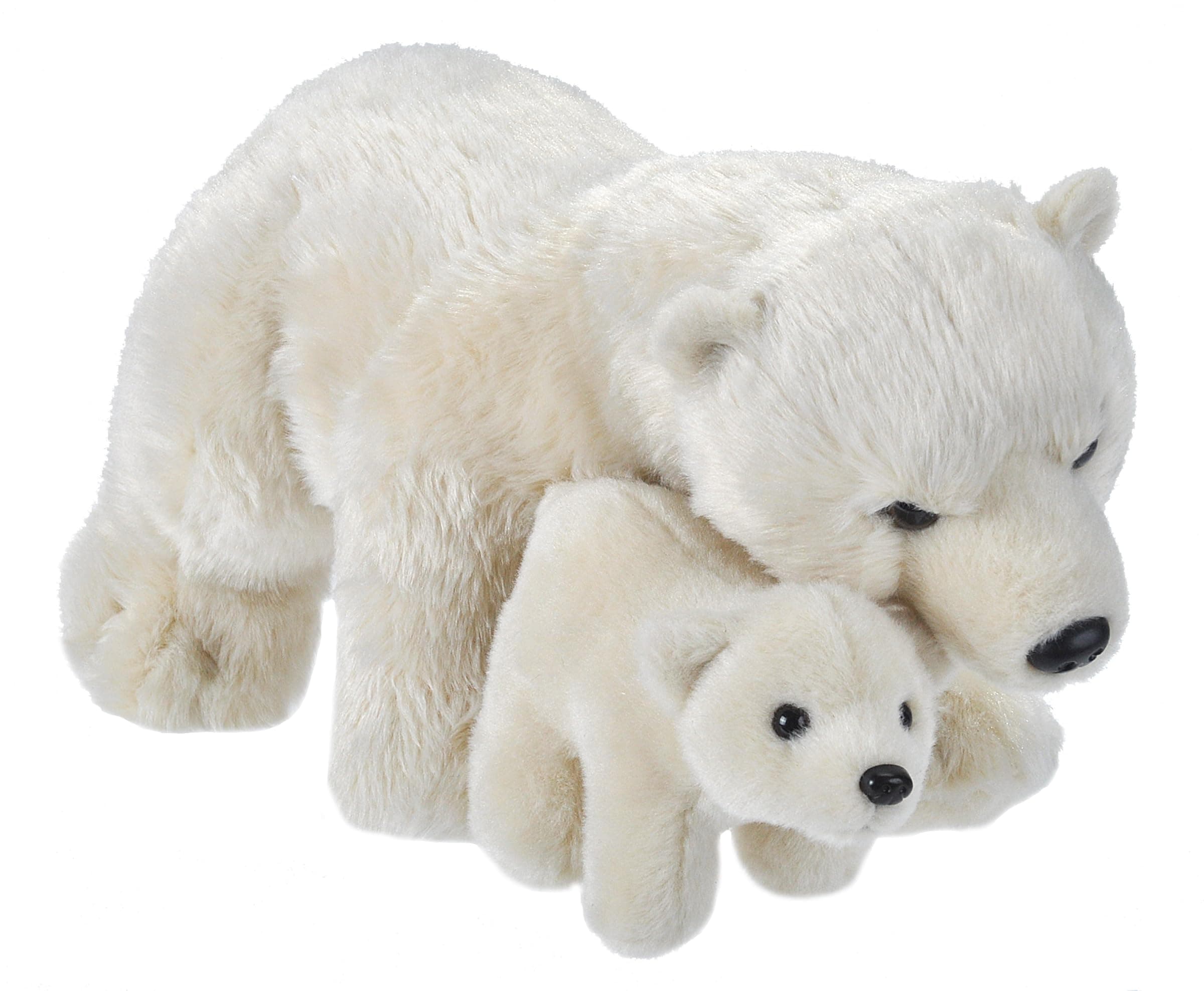 Wild Republic 19441 Mom and Baby Polar Bear Plush Stuffed Animal, Toy,White