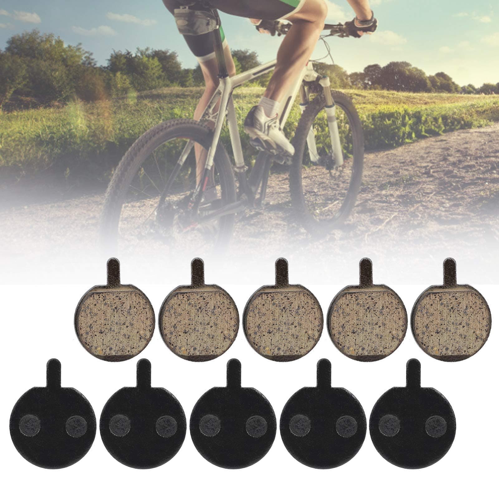 5 Pairs Bicycle Bike Disc Brake Pads, Resin Semi-Metal Low Noise Bike Brake Pads Compatible with JAK-5, BBB7, TONGLI, BOLI, BB2 Trinidad, Permanent and Partial Pull Electric Driving Brake Pads