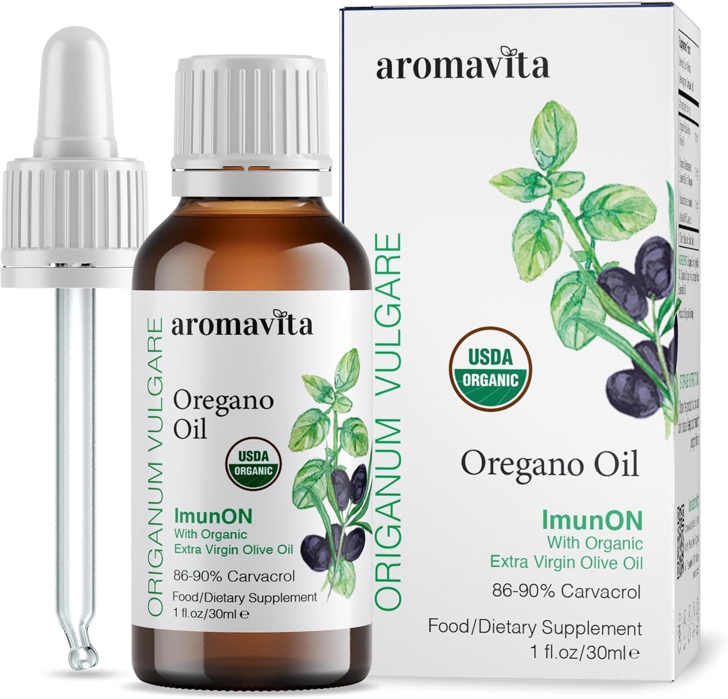 ImunON Greek Oregano Oil - Oregano Essential Oil Containing Over 86-90% Carvacrol - Vegan Friendly Oregano Oil Dietary Supplement