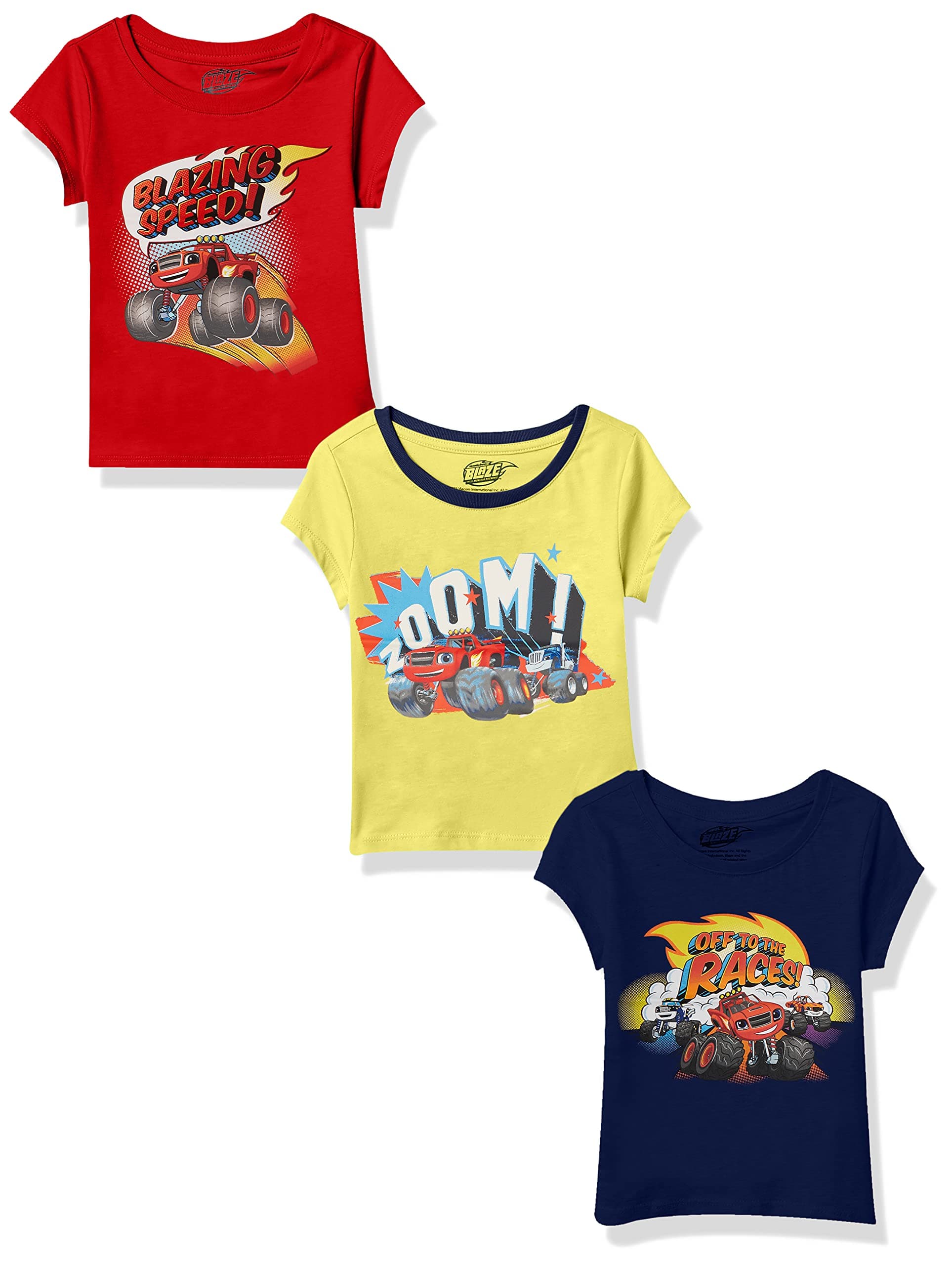 Blaze and the Monster Machinesboys Short Sleeve T-Shirt, 3 Pack Tees T-Shirt