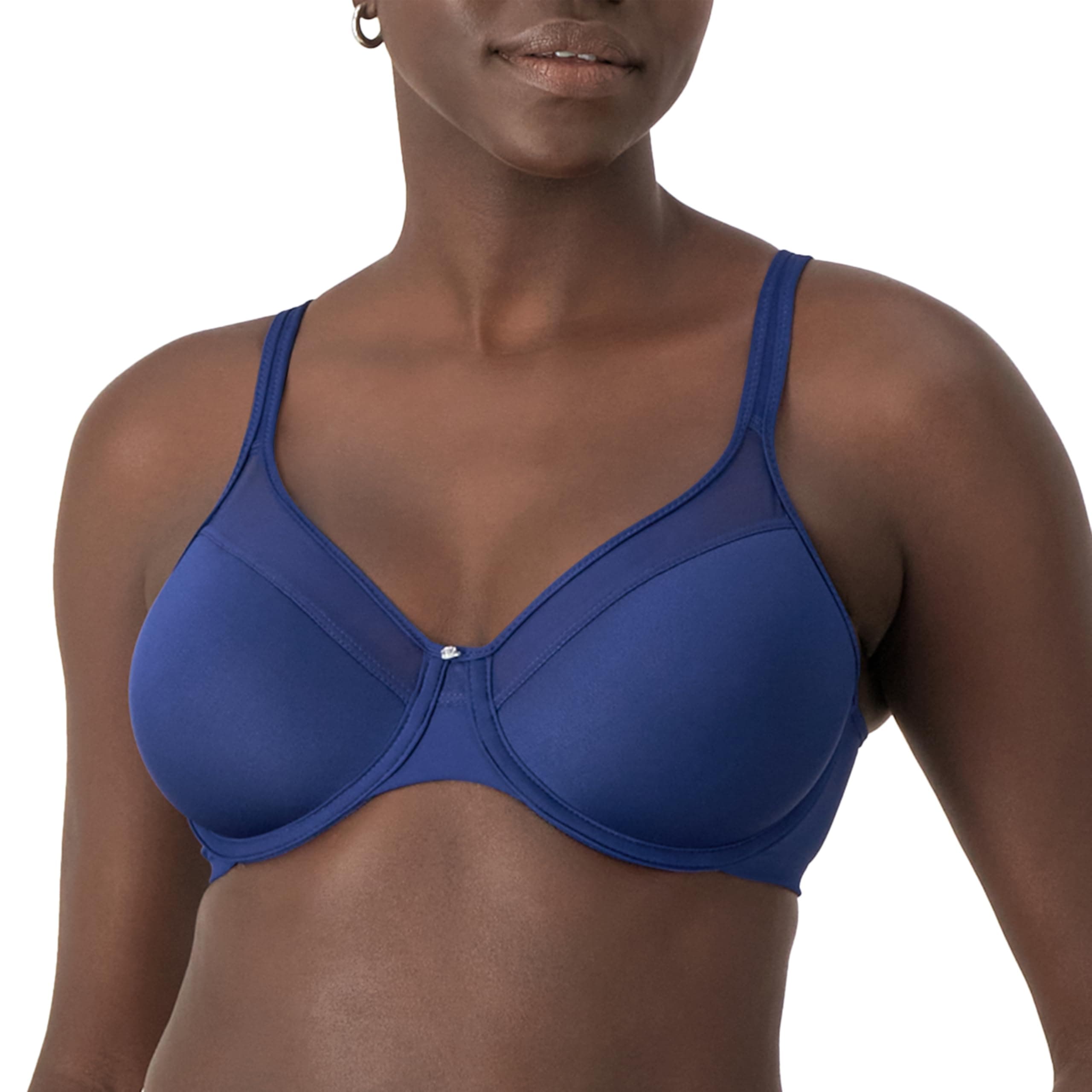 Women's One Smooth U Ultra Light Underwired T-Shirt Bra Convertible Straps Full Coverage, Sheer, in The Navy, 40B