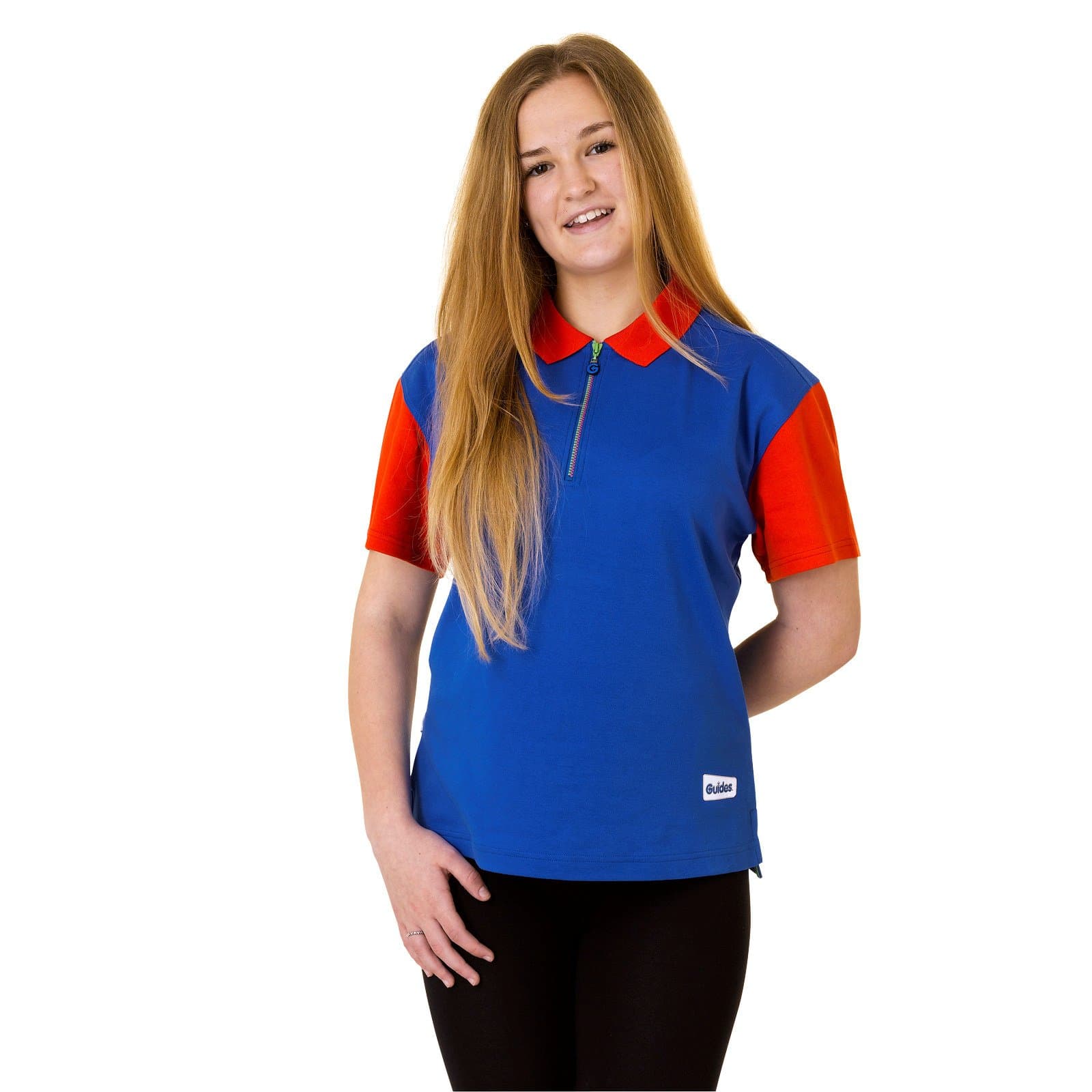 Girlguiding Official Girl Guides Uniform Polo Shirt, Blue, 38