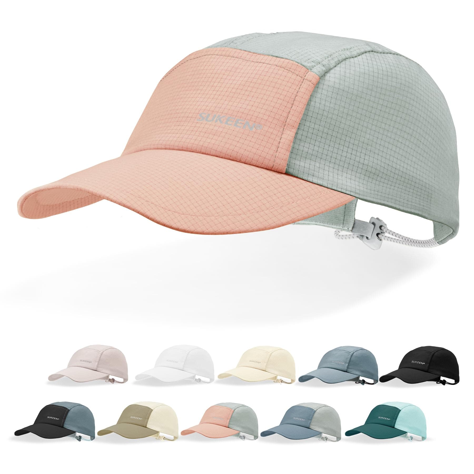 SukeenLightweight Sun Hat for Women Men,Quick Drying Baseball Cap UPF50+ Running Hats Foldable Sport Cap for Outdoor Daily