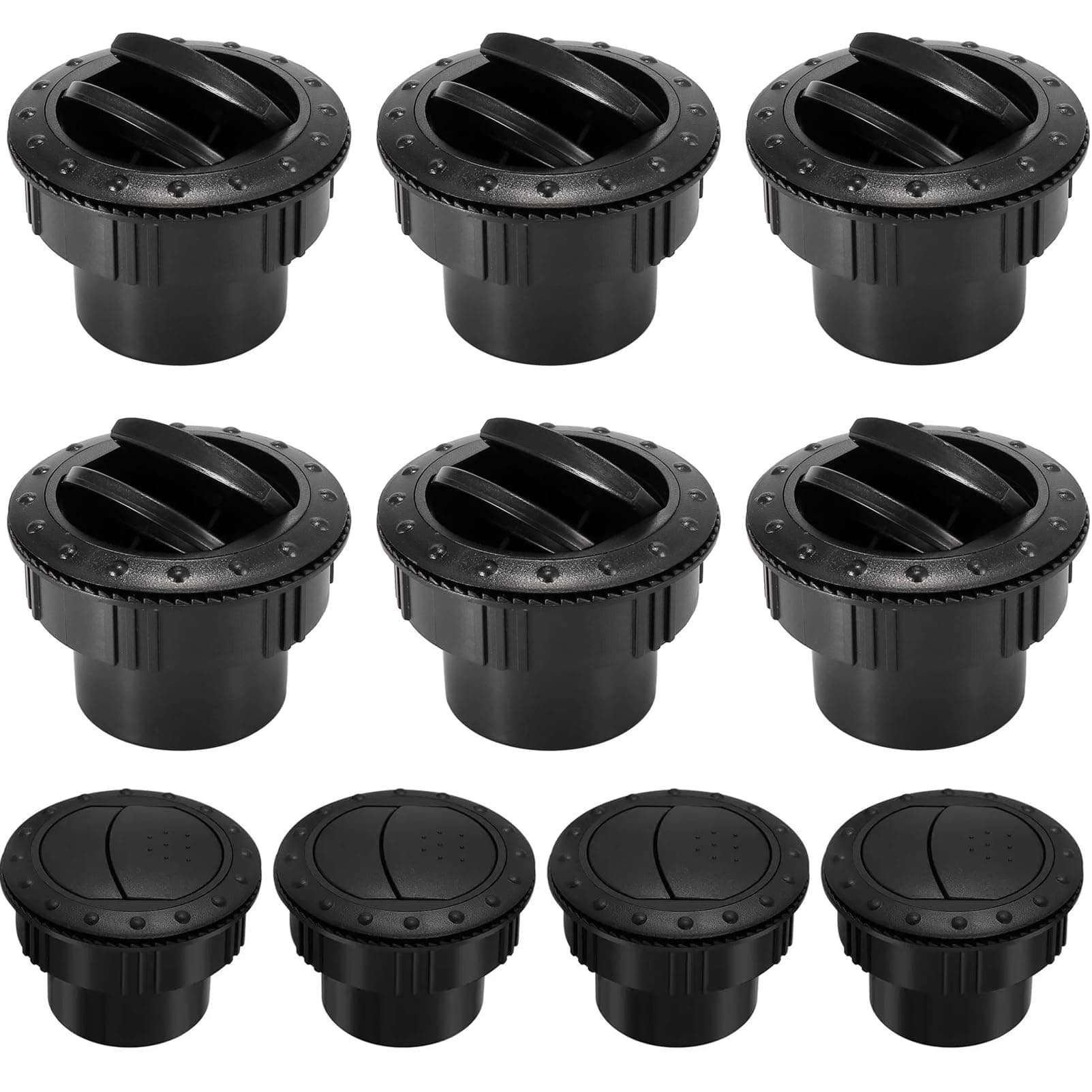 SyLabY10 PCS 2.75inch Dashboard Air Conditioning Round Roof Black Outlet Vent Exhaust Grille Side Air Ventilation Furniture for Car RV ATV Bus Boat