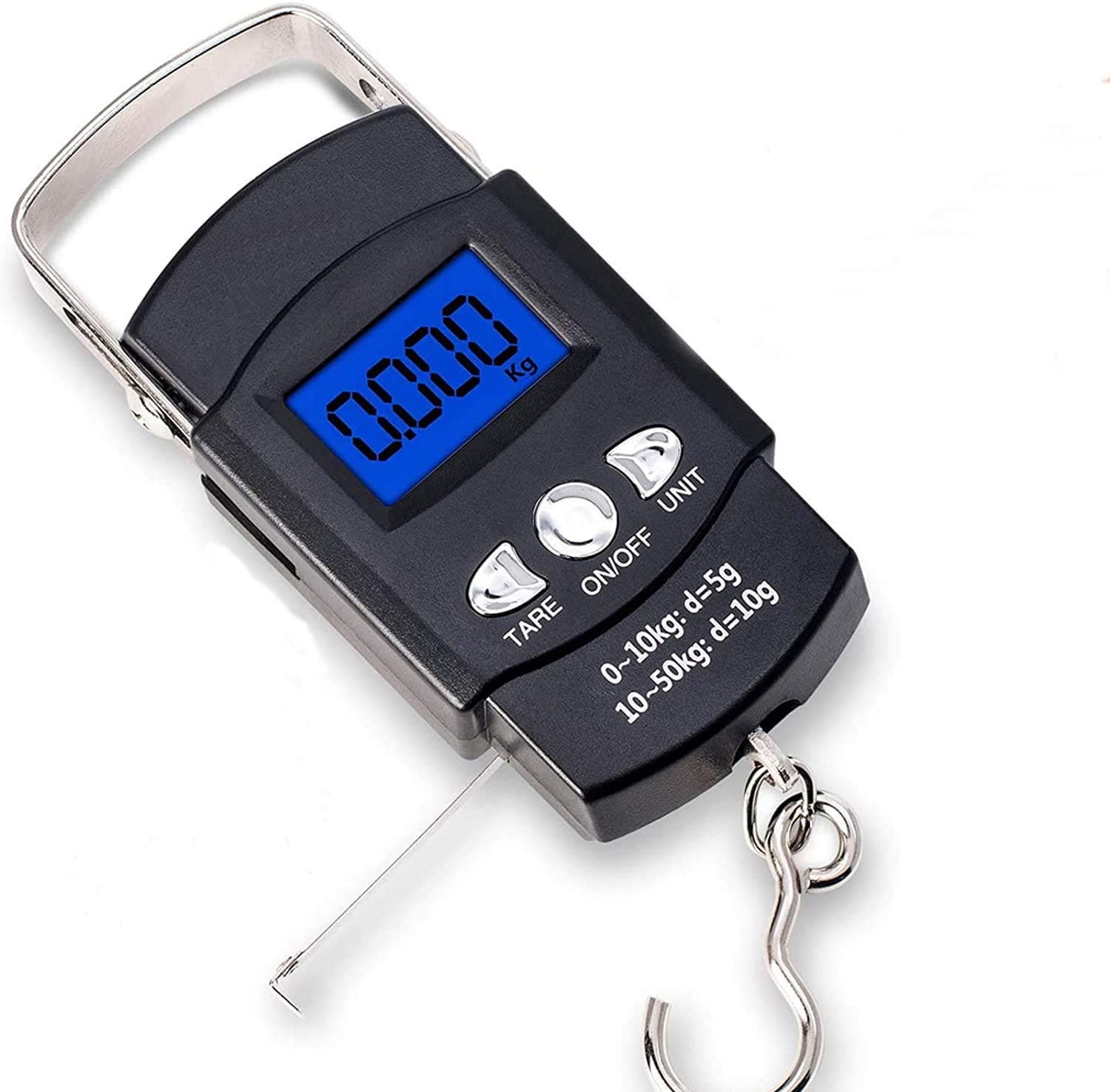 WECHIC Digital Fish Scale 110lb/50kg, Portable Luggage Weight Scale, Electronic Hanging Hook Scale, Fishing Scale with Measuring Tape, Backlit LCD Display