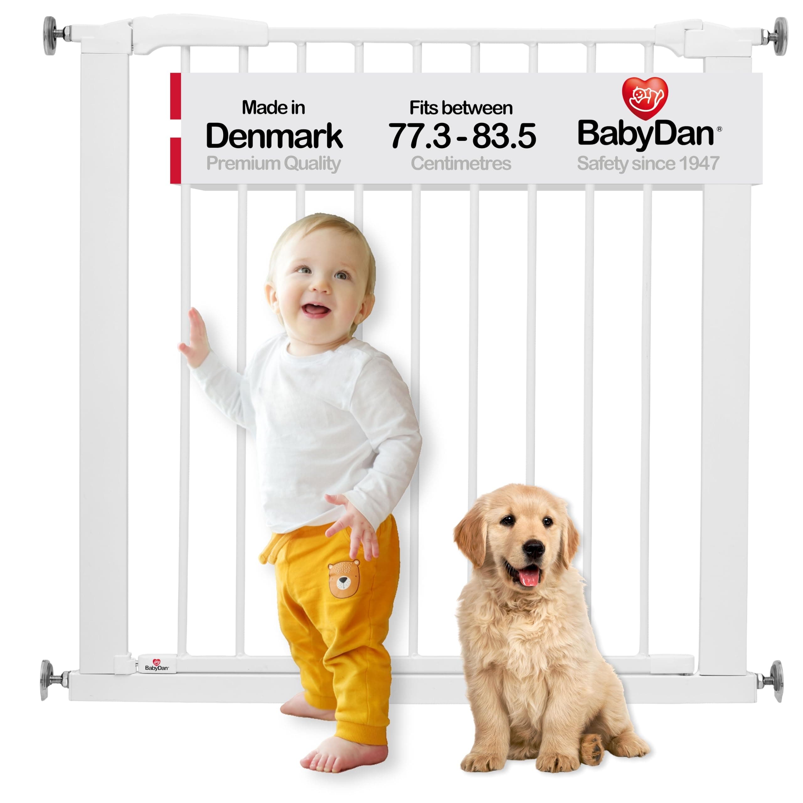 BabyDan Perfect Close, Pressure Fit Stair Gate, Covers openings between 77.3-...