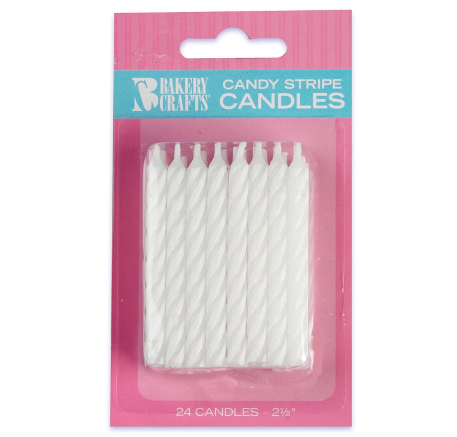 DecoPac White Stripe Birthday Candles (24)