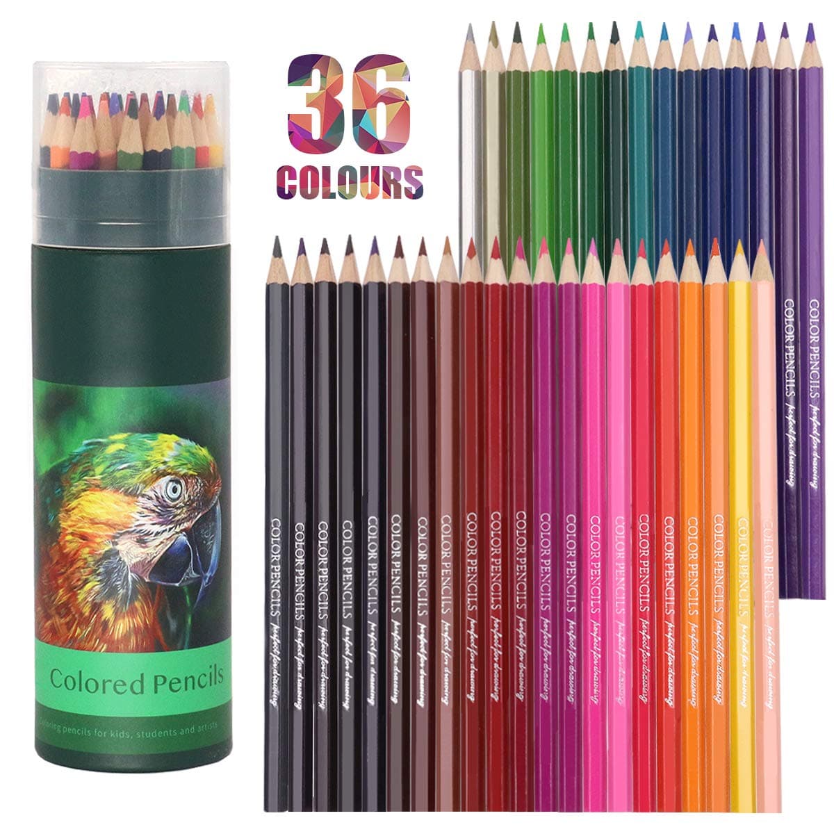 YOOUSOOColouring Pencils,36 Pcs Professional Coloured Pencils Drawing Pencils, Oil-based Artist Pencil Set, No Wax, Ideal for Sketching, Doodling, Painting, Writing, Pre-sharpened