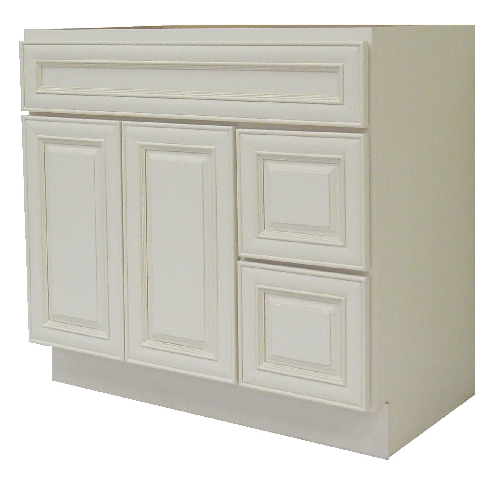 NGY Antique White Vanity Cabinet Maple Wood AW-4221DR, 42" L