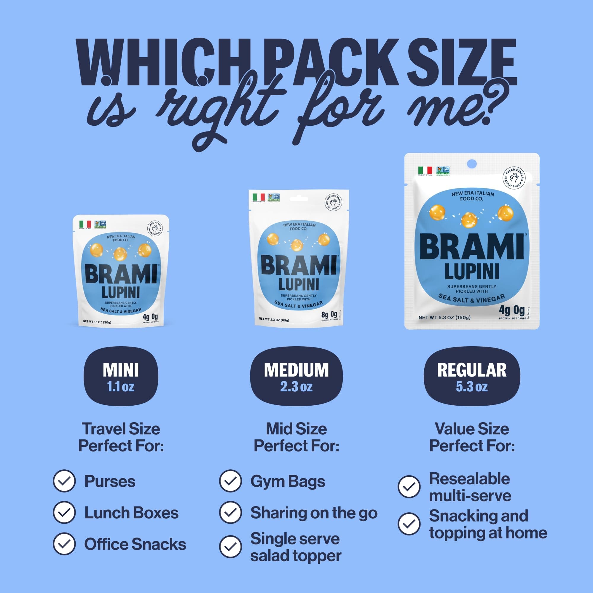 BRAMI Lupini Beans Snack, Balsamic & Oregano | 7g Plant Protein, 1g Net Carbs | Vegan, Vegetarian, Keto, Mediterranean Diet, Non Perishable | 5.3 Ounce (Pack of 4)