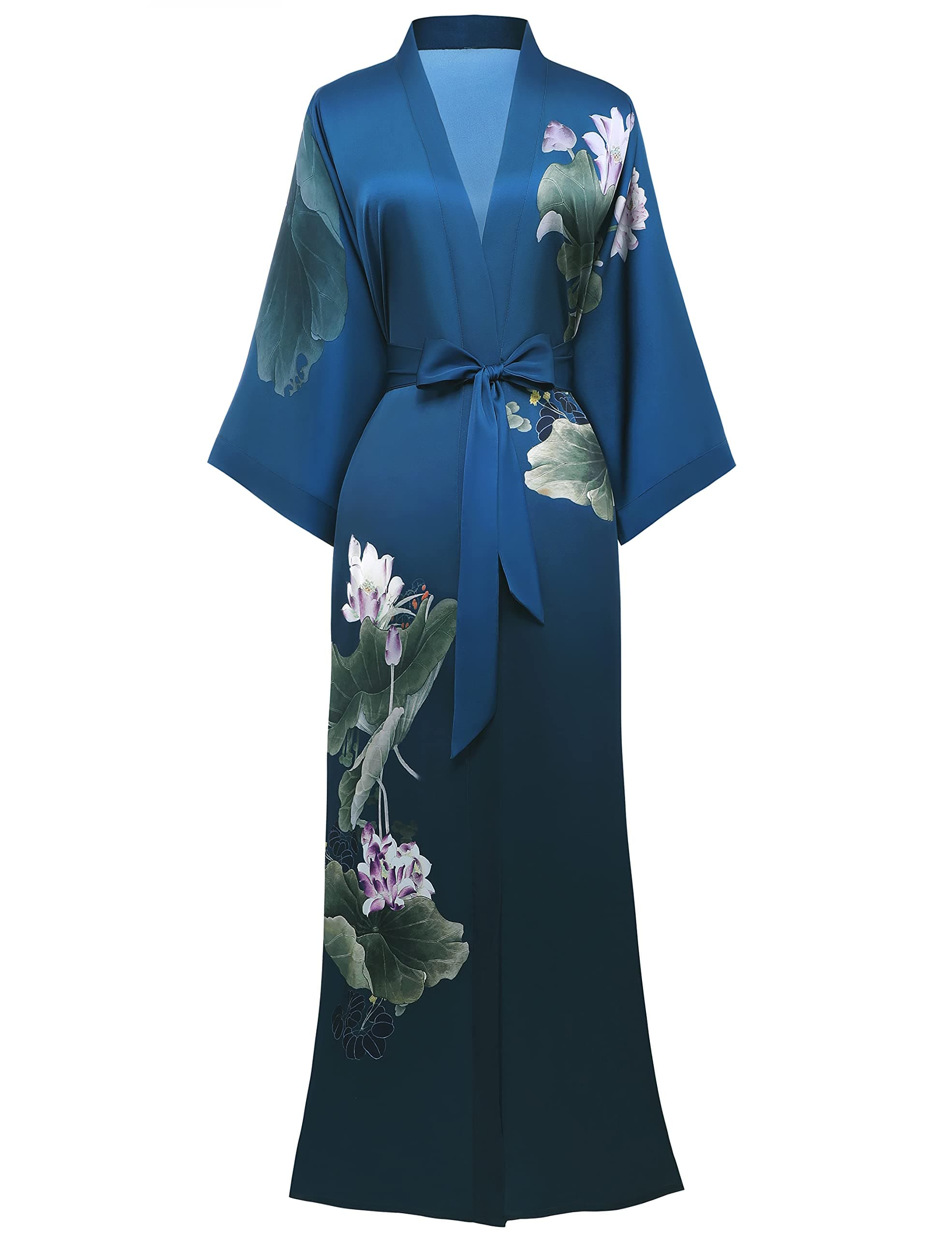 Kimono Robe for Women - Long Satin Sleepwear Silky Kimono Cover-Up Nightgown Japanese Bathrobe Loungewear Blouse