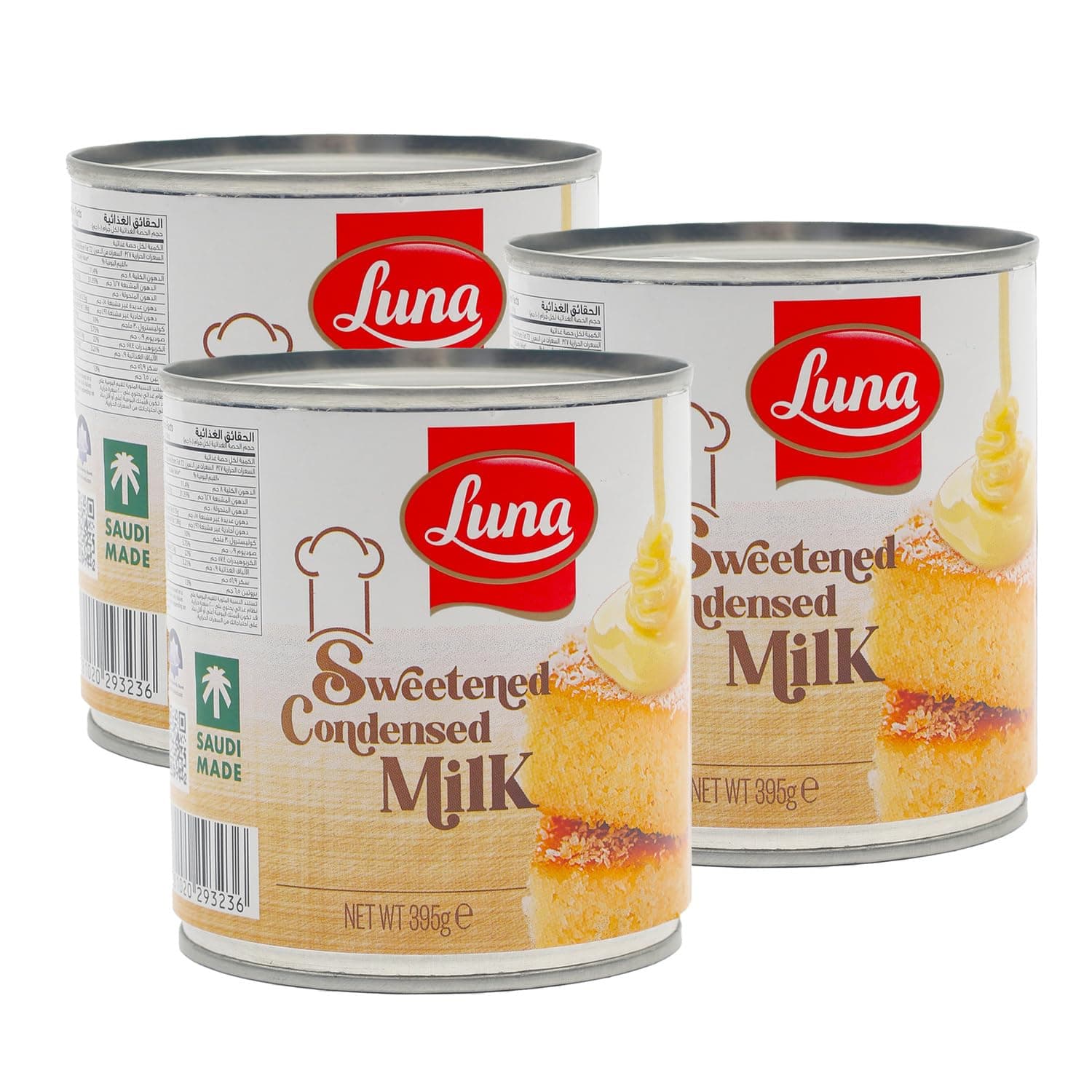 Luna Sweetened Condensed Milk, 3 x 395 g