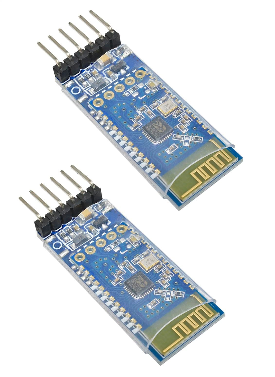 2PCS SPP3.0 BT Module Serial WL Module 16K Built-in PCB Antenna HC-05/HC-06 Master Slave Integrated 6 Pin WL Serial Port Communication BT Module for Arduin0