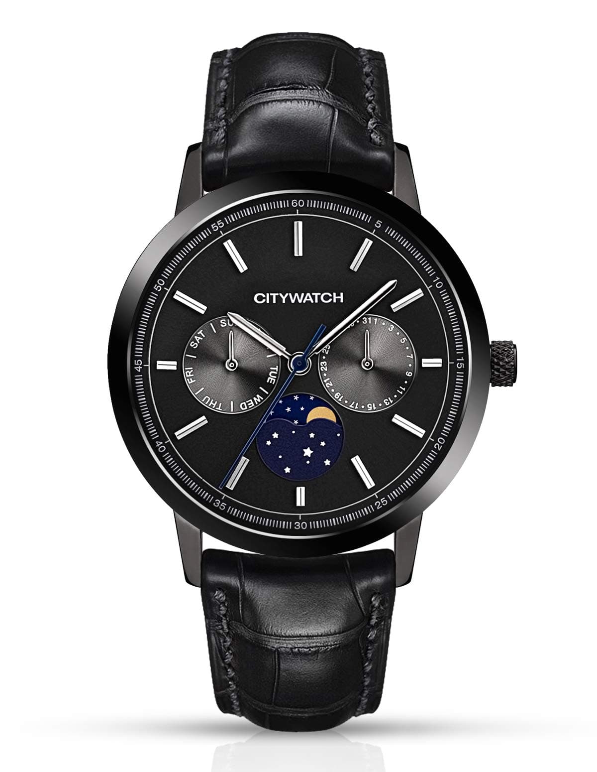CITYWATCH Limited Edition Men's Watch with Black Genuine Leather Strap CY015.03BL
