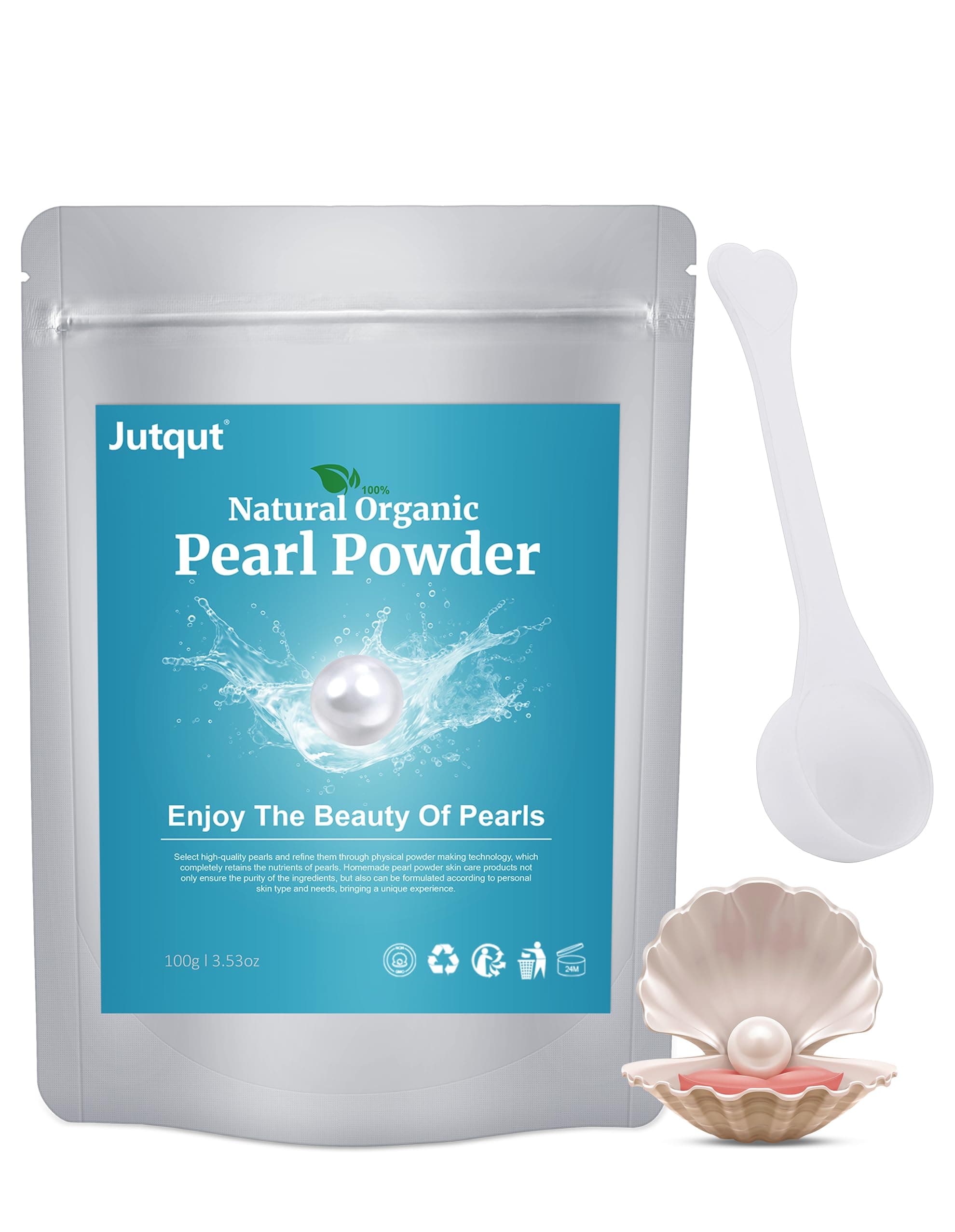 Freshwater Pearl Powder Organic, 100g100% Natural Pearl Powder,DIY Skincare —DIY Antioxidant, Deep Cleansing, Pore-Shrinking, Anti-Aging Mask