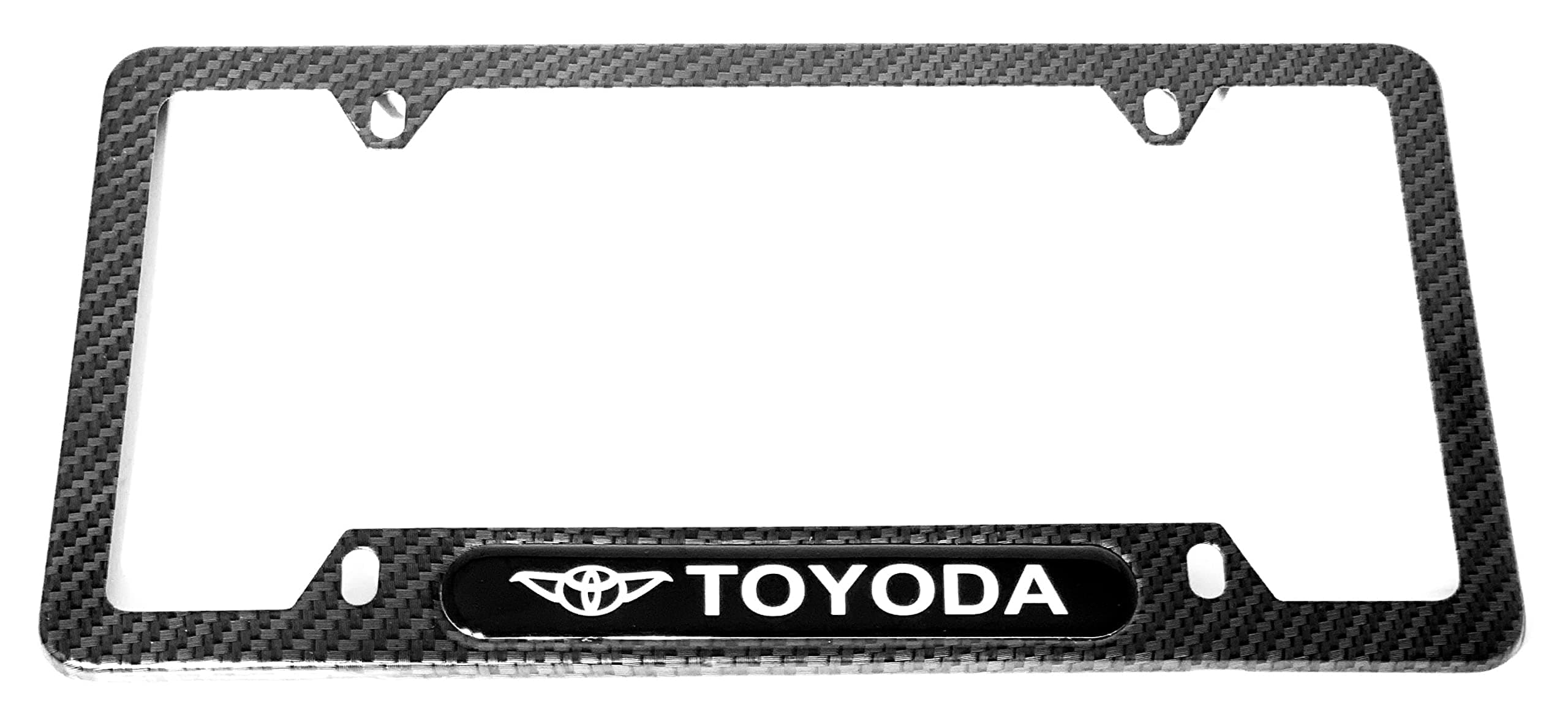 Moossi Carbon Fiber Toyoda License Plate Frame Cover Holder W/Screws- Stainless Steel Toyoda (1)