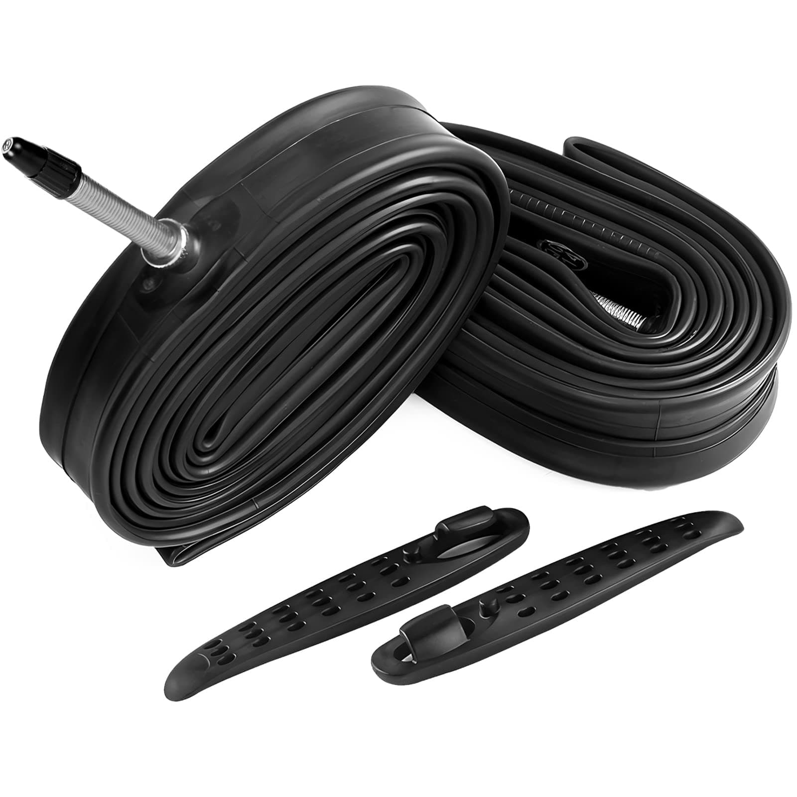 2 Pack 700 x 28-32c Road Bike Inner Tubes, 60mm Presta Valve Premium Quality Butyl Inner Tube with 2 Tire Levers