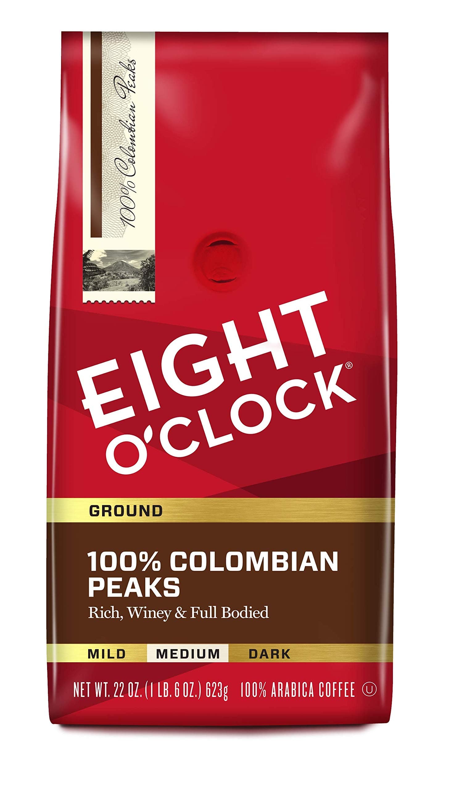 100% Colombian Peaks, Medium Roast, Ground Coffee, 22 Ounce (Pack of 1), 100% Arabica, Kosher Certified