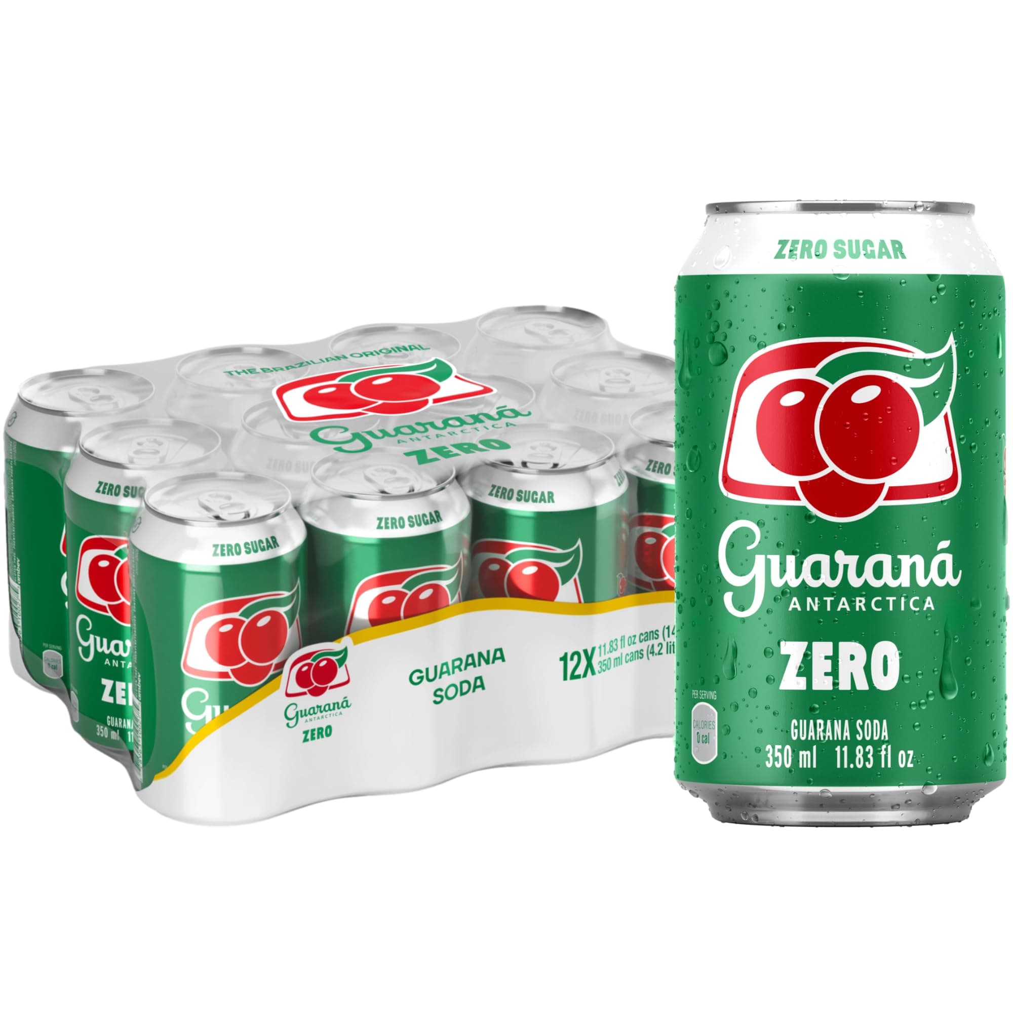 Guaraná Antarctica, The Brazilian Original Guaraná Soda, Diet, 11.83 fl oz (Pack of 12) - Packaging may vary
