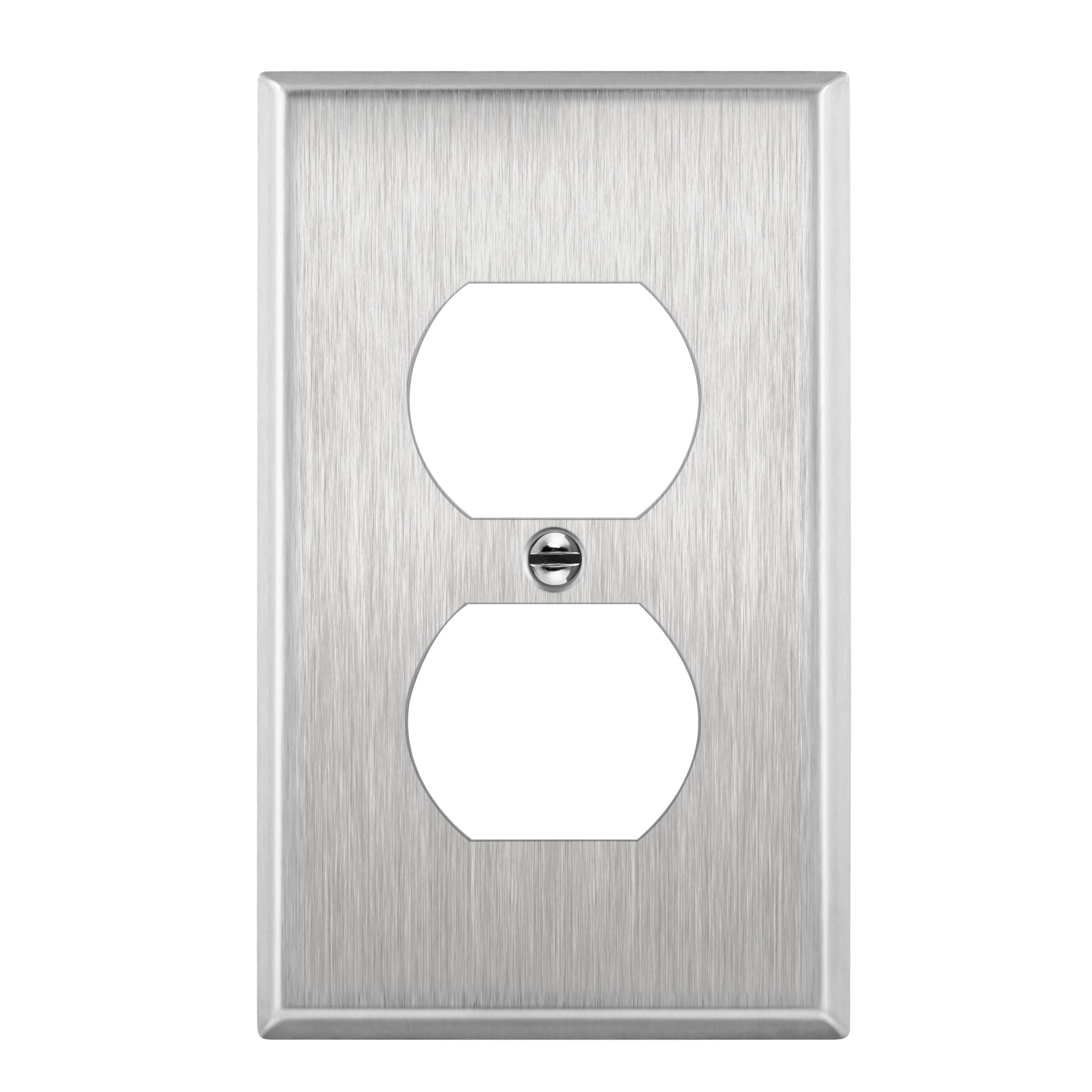 ENERLITES7721 1-Gang Duplex Receptacle Stainless Steel Wall Plate, Standard Size