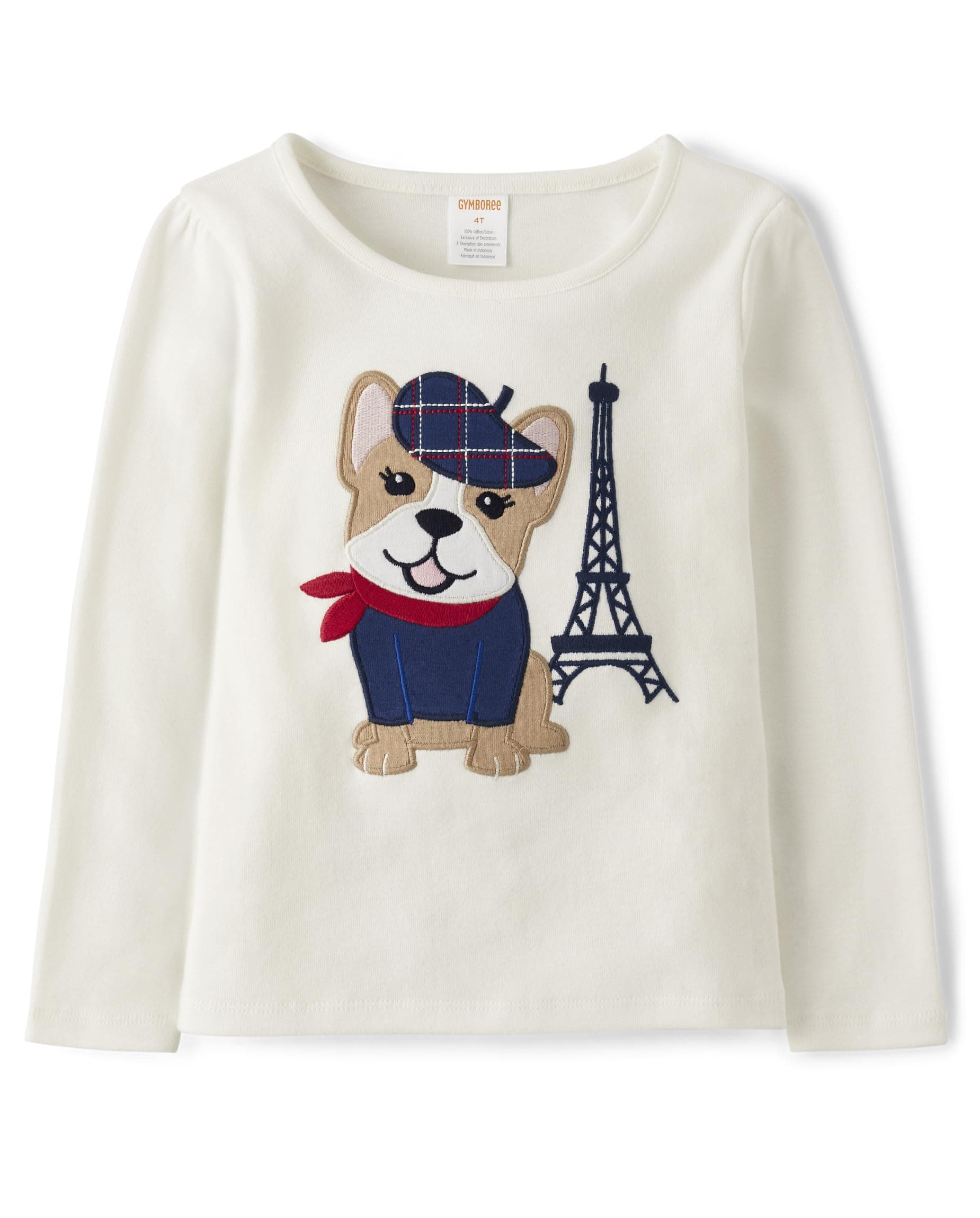 Girls and Toddler Embroided Graphic Long Sleeve T-Shirts